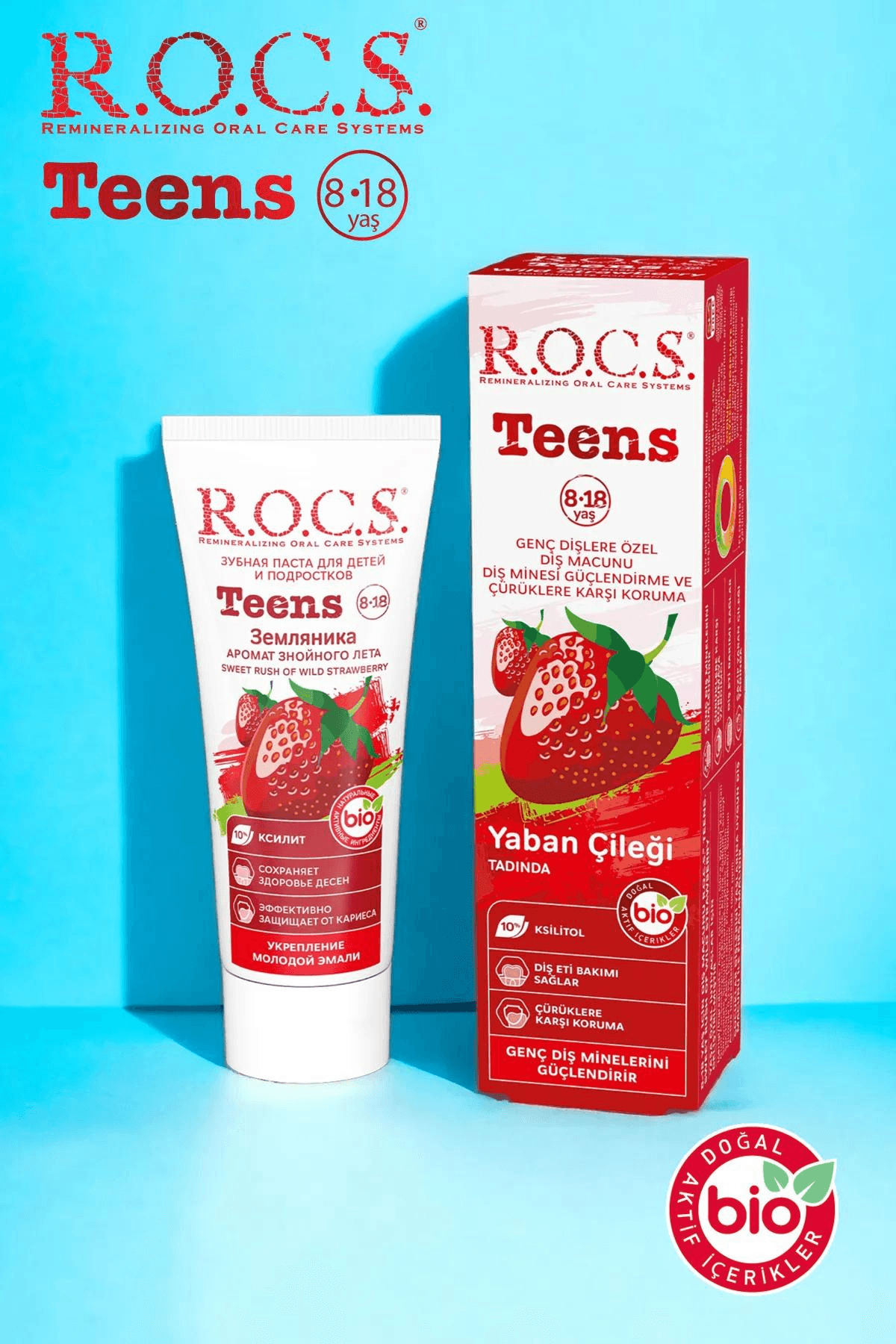 ROCS Teens Yaban Çileği Diş Macunu 8-18 Yaş 74gr