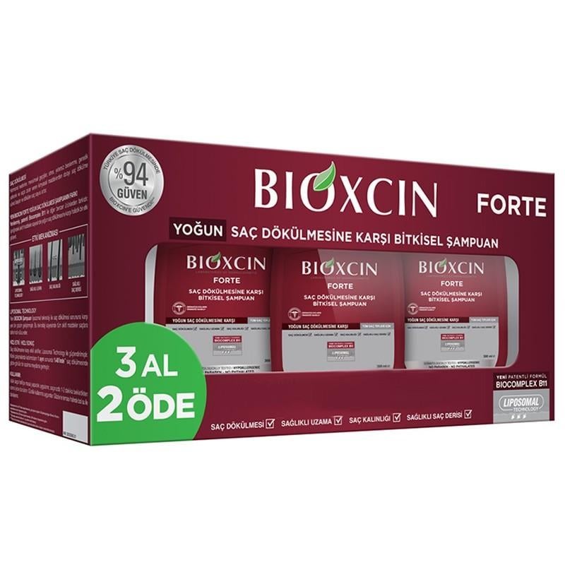 Bioxcin Forte Yoğun Saç Dökülmesine Karşı Bitkisel Şampuan 300ml 3 Al 2 Öde