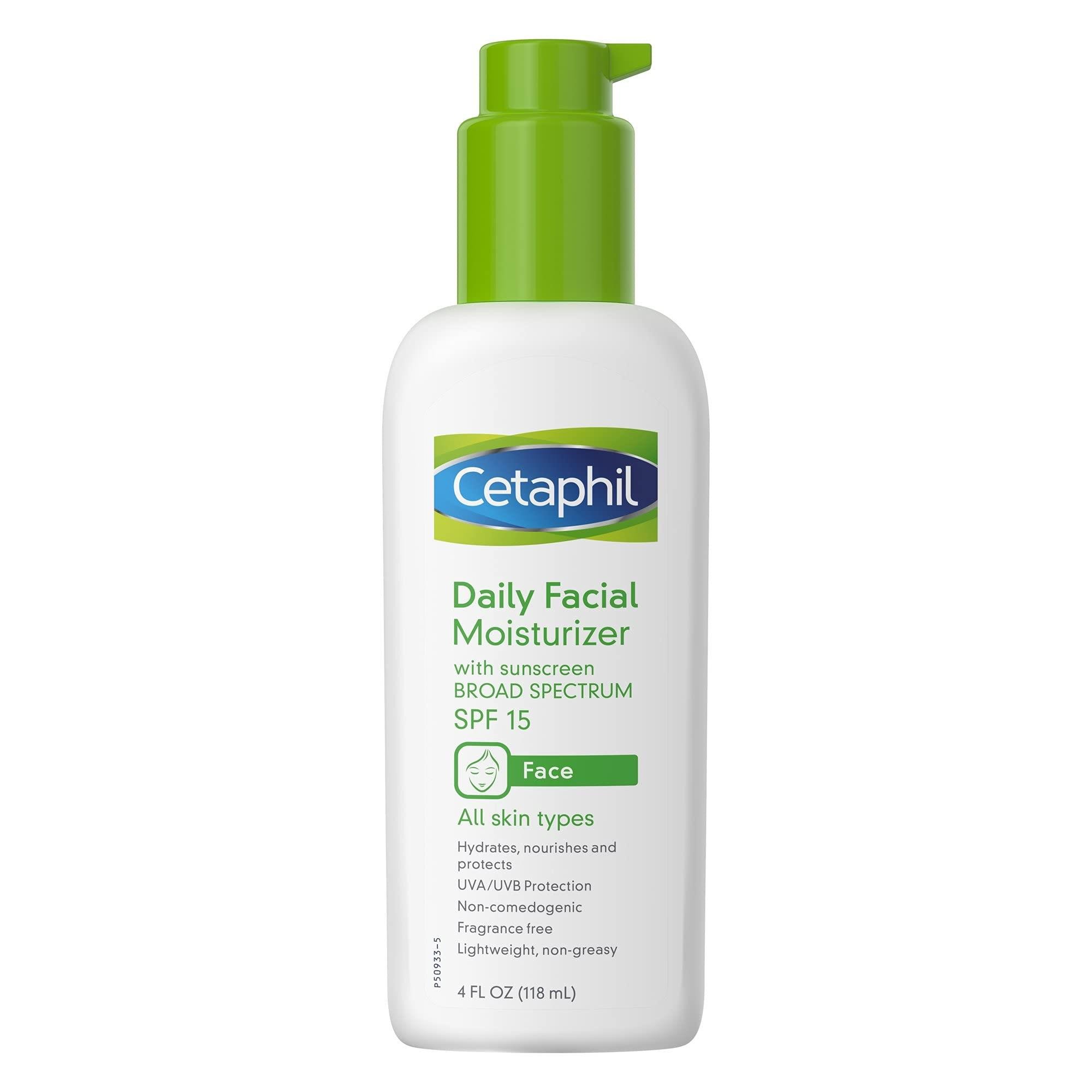 Cetaphil Günlük (Tüm Cilt Tipleri İçin, SPF 15, UVA ve UVB Işınlarından Korur) Yüz Nemlendiricisi 4 fen oz 118ml