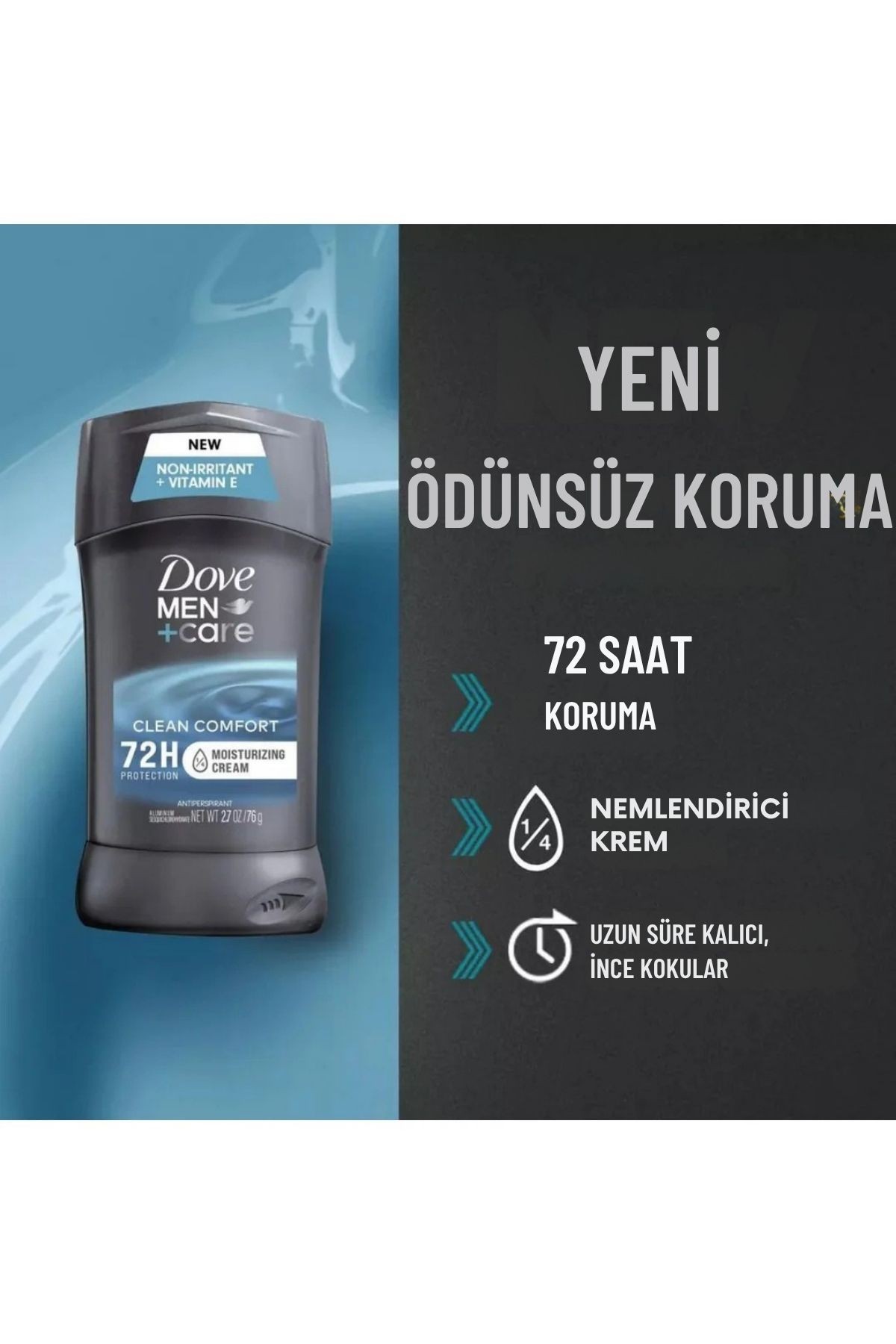 Dove Men + Care Clean Comfort Antiperspirant (72hr) Erkek Deodorant 2.7 oz 76gr