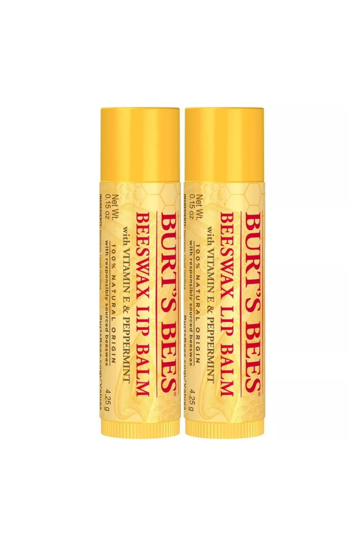 Burt's Bees Dudak Balsamı - Balmumu - 2'li Paket/0,30oz