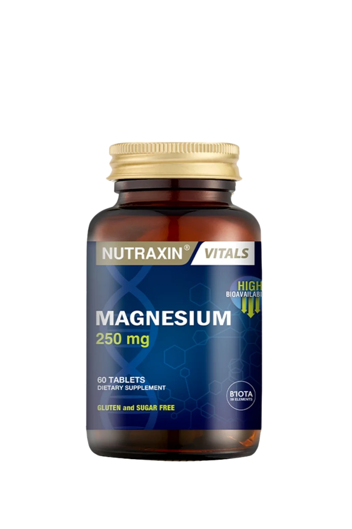 Nutraxin Magnesium Citrate Magnezyum 250 mg Takviye Edici Gıda 60 Tablet