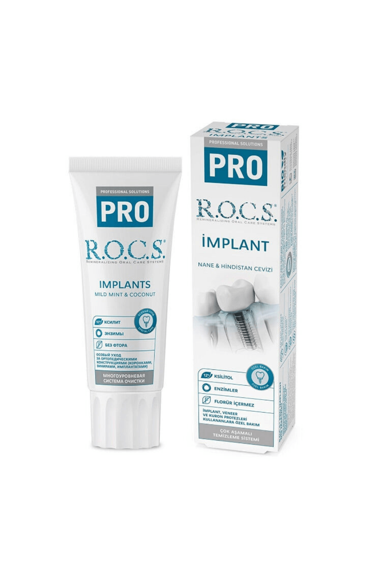 ROCS Implant Nane ve Hindistan Cevizi (Protezleri Kullananlara Özel) Diş Macunu 60ml