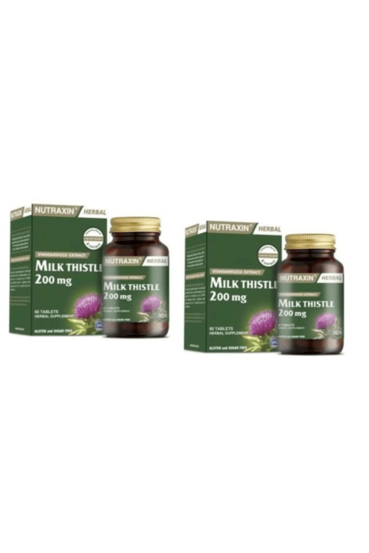 Nutraxin Herbal Milk Thistle 200mg 60 Kapsül X 2 Adet