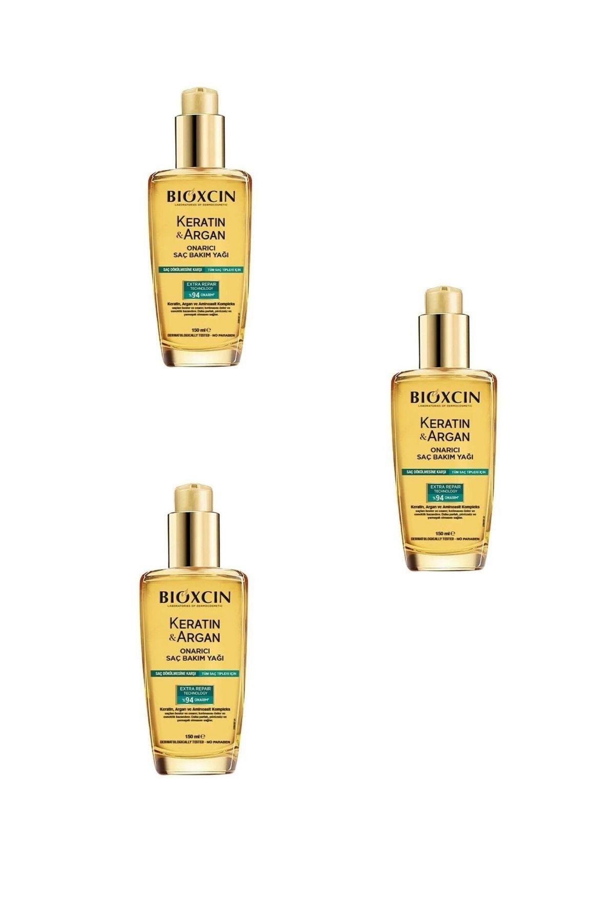 Bioxcin Keratin ve Argan Onarıcı Saç Bakım Yağı 150 ml x 3 Adet
