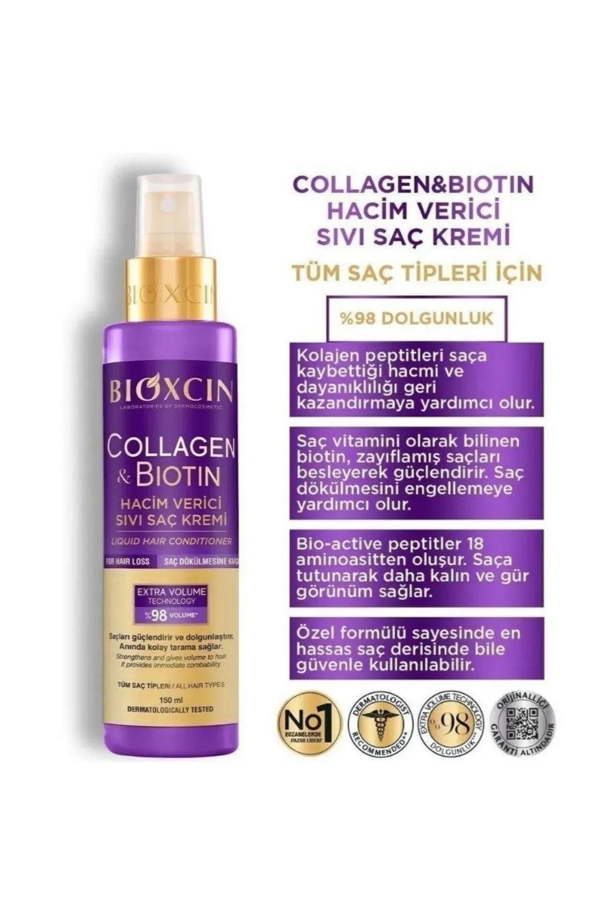 Bioxin Collagen & Biotin Ekstra Hacim Şampuanı 300ml + Saç Bakım Yağı + Saç Kremi + Sıvı Saç Kremi