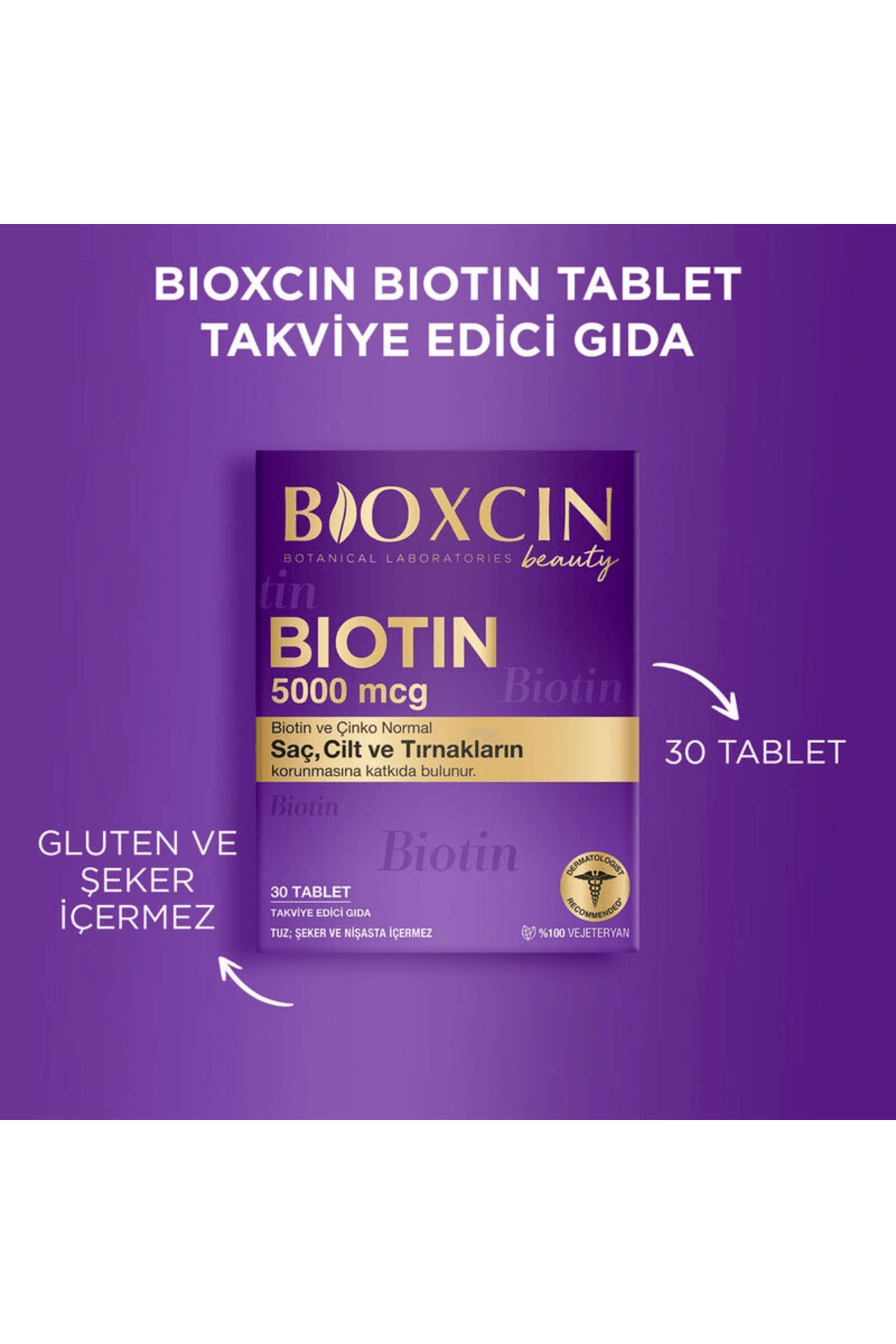 Bioxcin Biotin 5000 mcg Takviye Edici Gıda 30 Tablet - 1 ALANA 1 BEDAVA