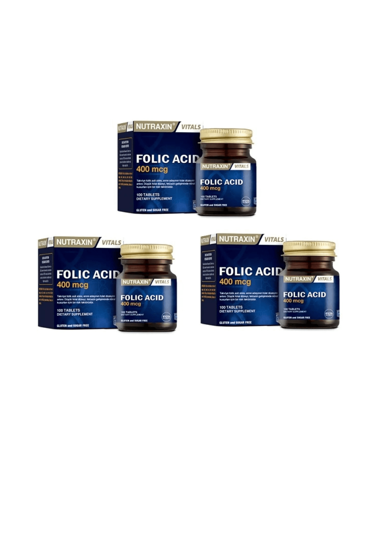 Nutraxin Folic Acid 100 Tablet * 3 Adet