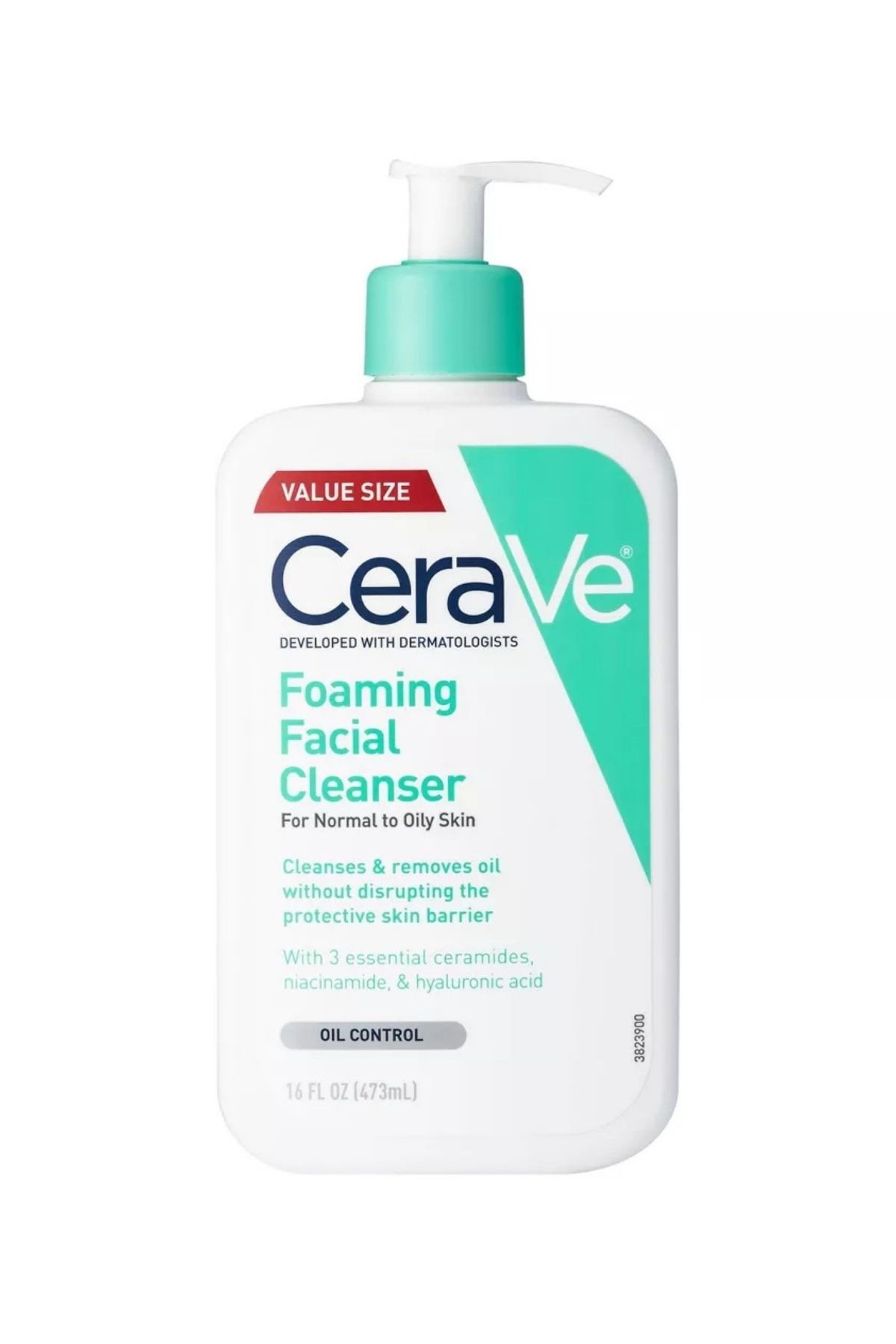 CeraVe Köpüren Yüz Yıkama Jeli, Normal ve Yağlı Ciltler İçin Yüz Temizleyici 473ml