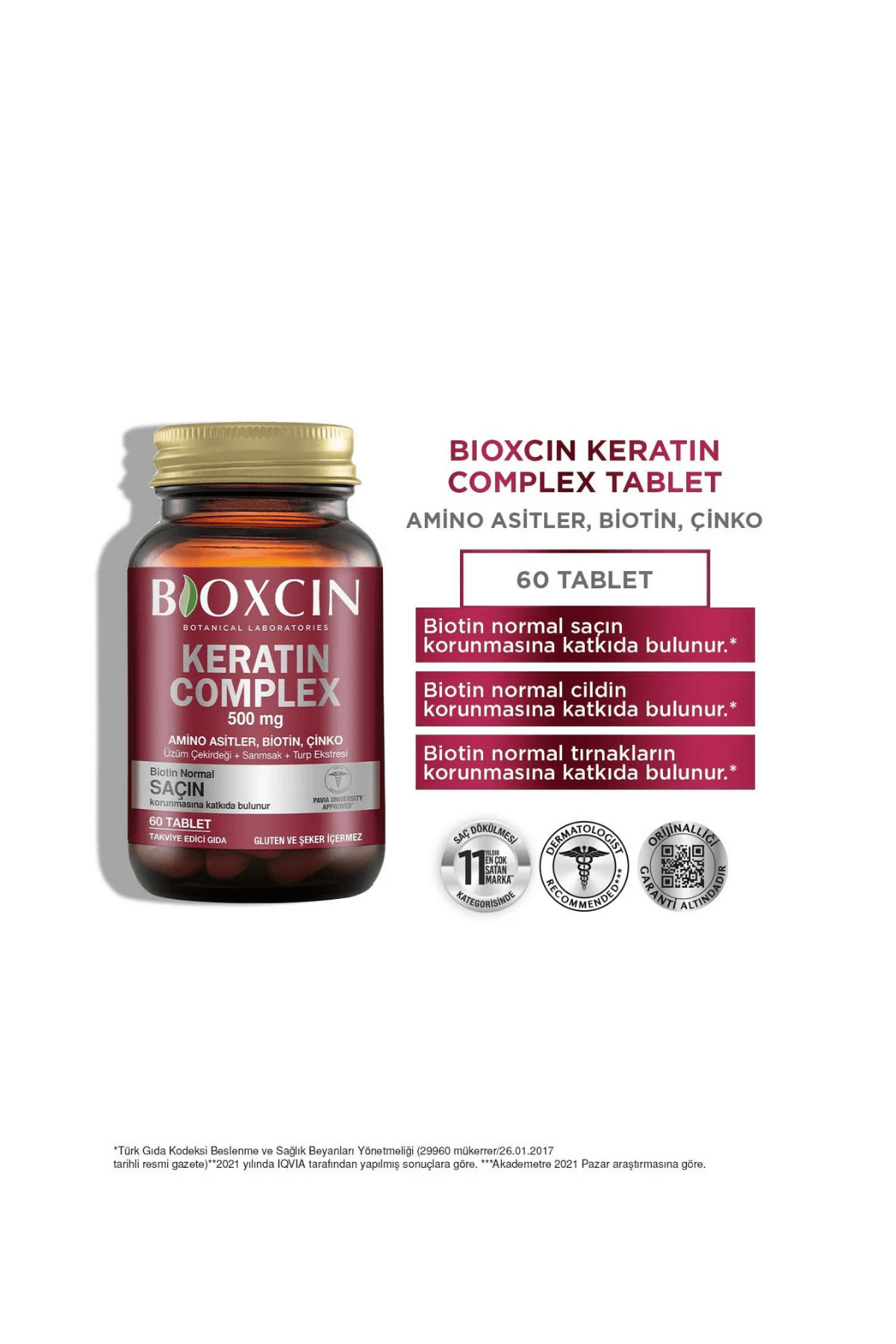 Bioxcin Forte Keratin Complex Tablet Takviye Edici Gıda 60 Tablet