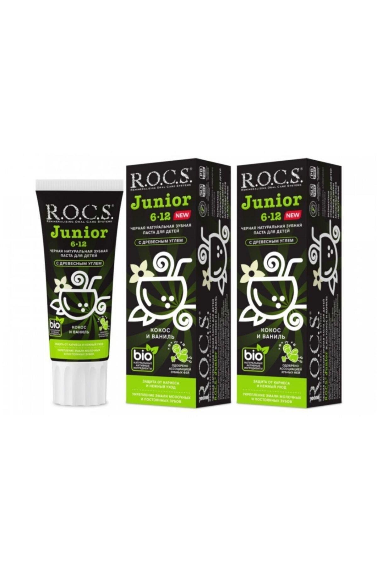 ROCS Junior 6-12 Yaş Diş Macunu Florürsüz (Yutulabilir) - Hindistan Cevizi ve Vanilya 60ml