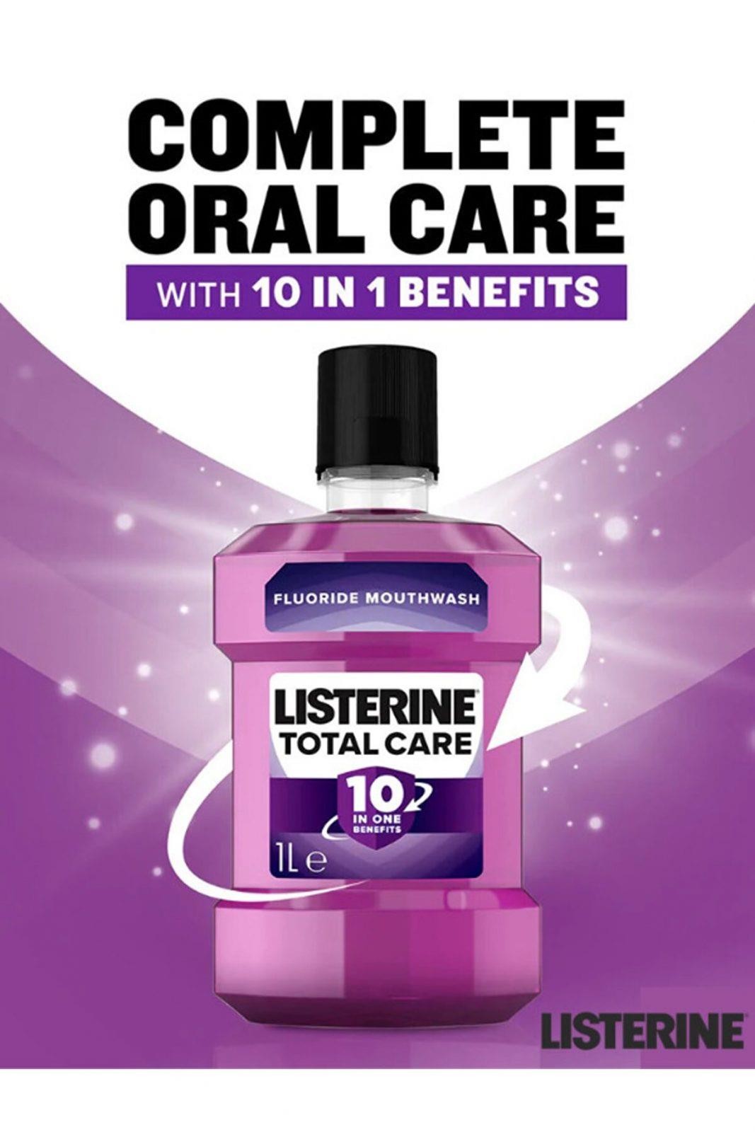 Listerine Total Care 10in1 Gargara  Ağız Kokusu ve Diş Koruyucu Tabakası için 10 Fayda 1lt,