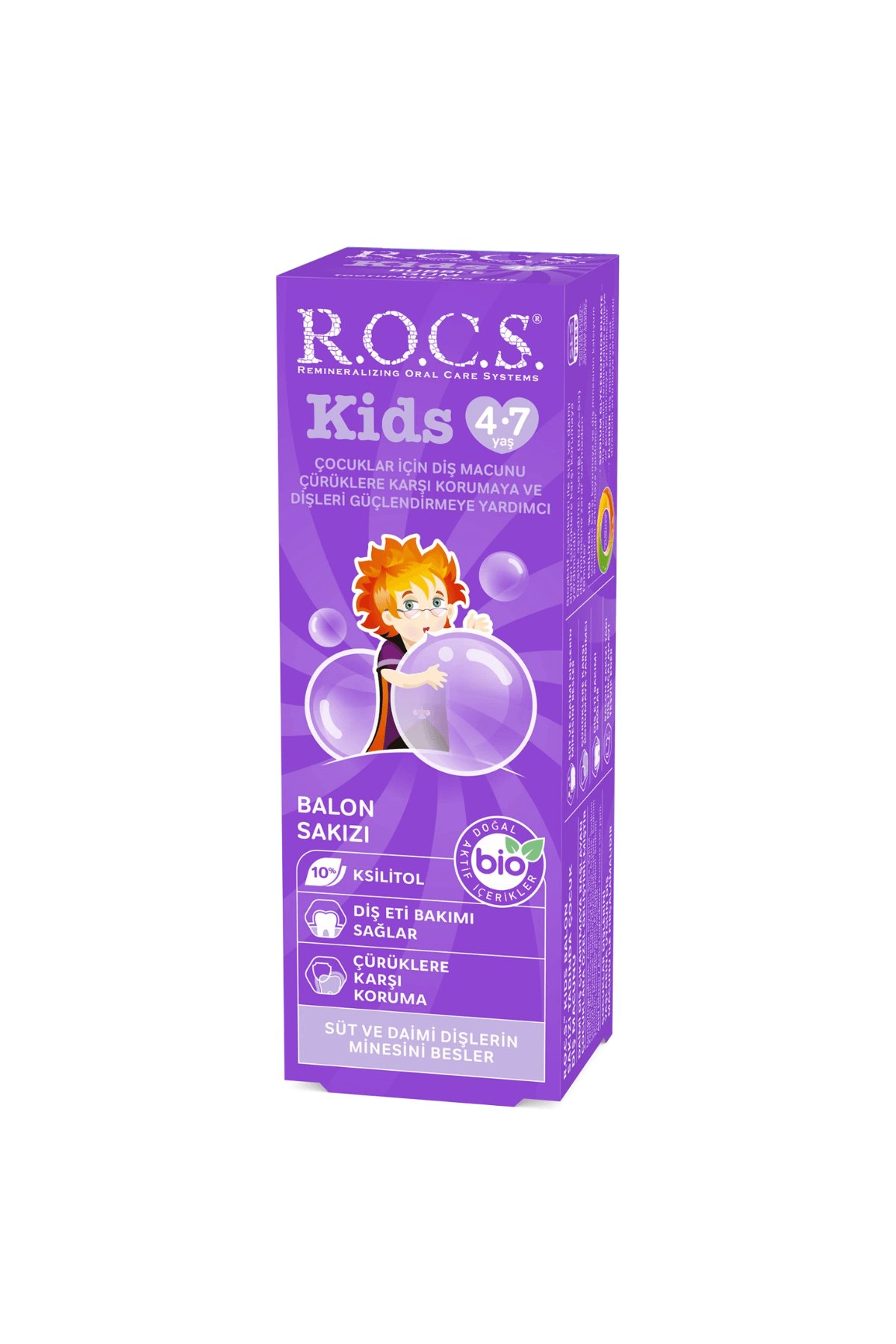 ROCS Kids 4-7 Yaş Balon Sakızı Tadında Çocuk Diş Macunu 35ml.