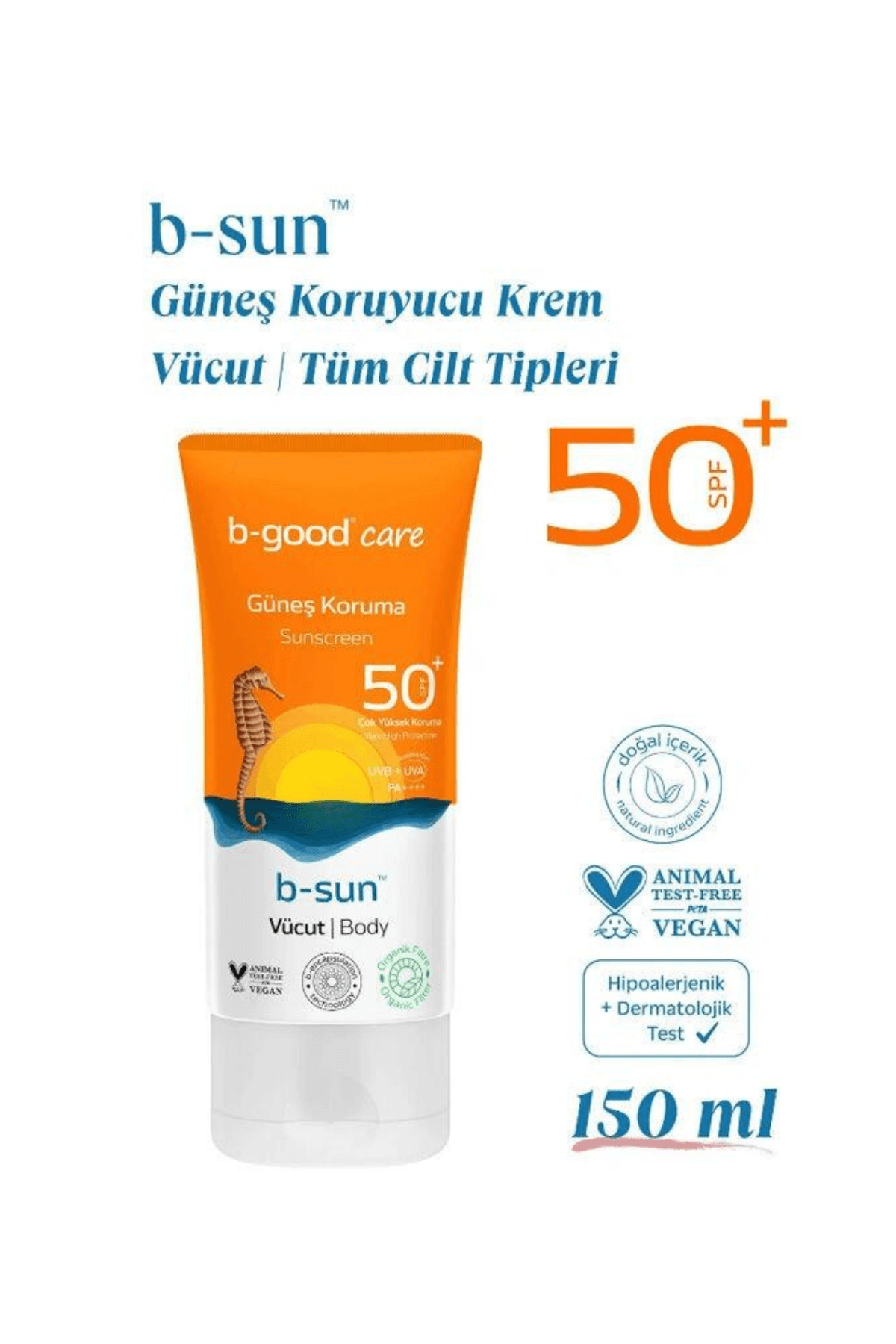 b-good b-sun SPF 50+ Yetişkin Vücut Güneş Koruma 150 ml