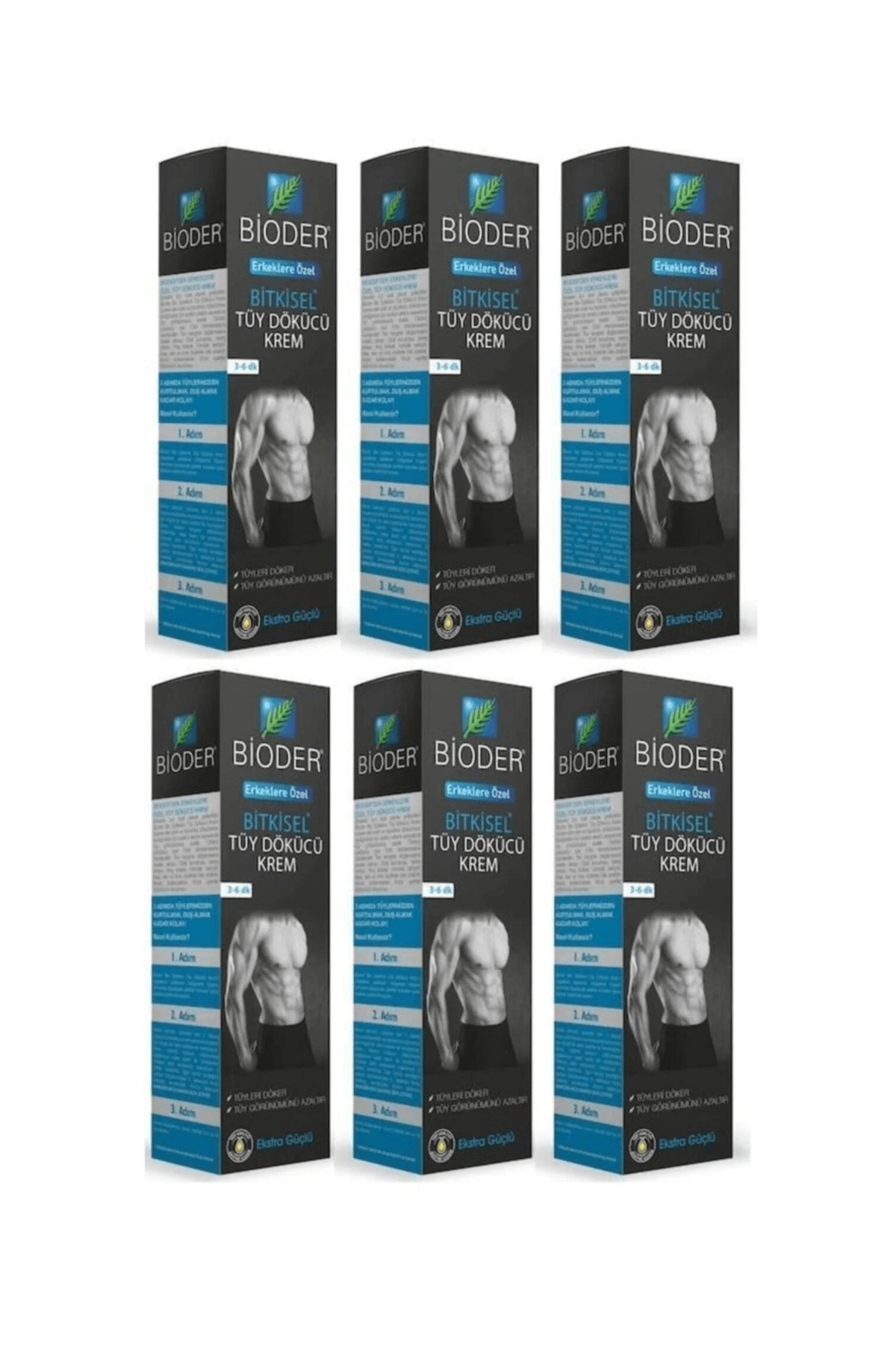 Bioder Erkekler İçin Tüy Dökücü Krem (6 Adet) 100ml