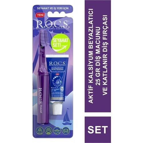 Rocs Travel Kit (Seyahat Seti) Beyazlatıcı Diş Macunu 25gr ve Fırça Seti