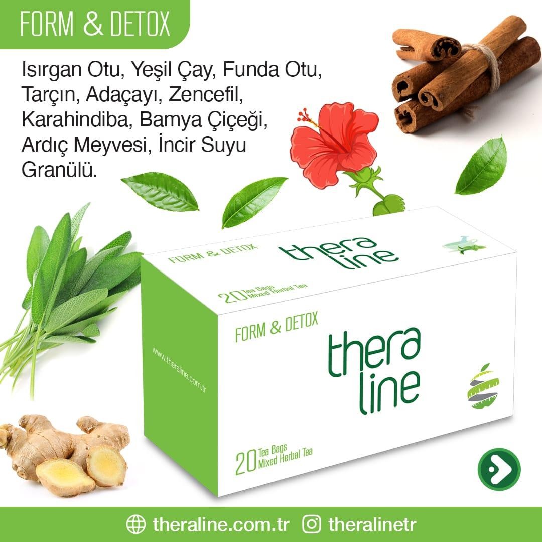 Theraline Form & Detox (Detox Arınma Zamanı) Bitki Çayı Süzen Poşet 20 Adet