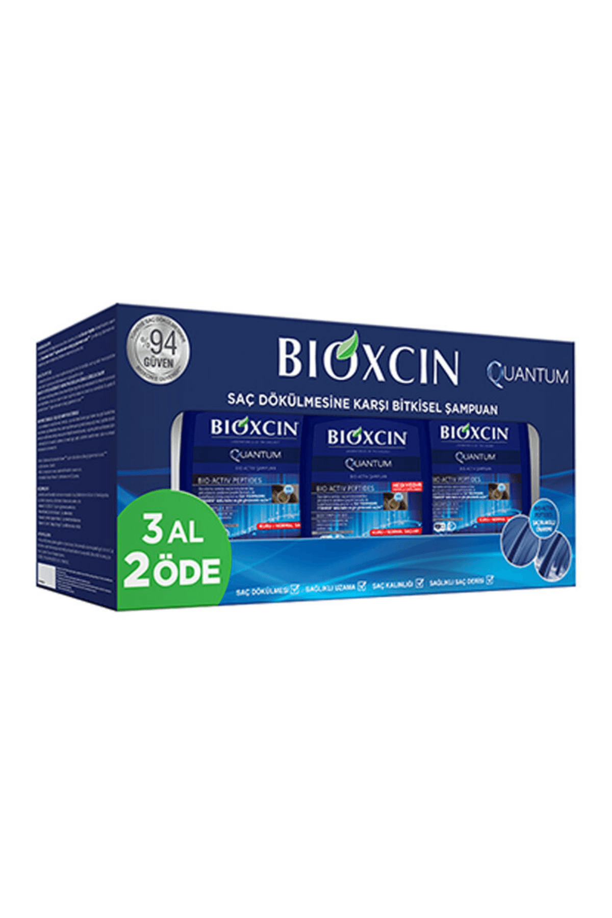 Bioxcin Quantum Şampuan 3al 2öde (Kuru-Normal Saçlar)  3 x 300ml
