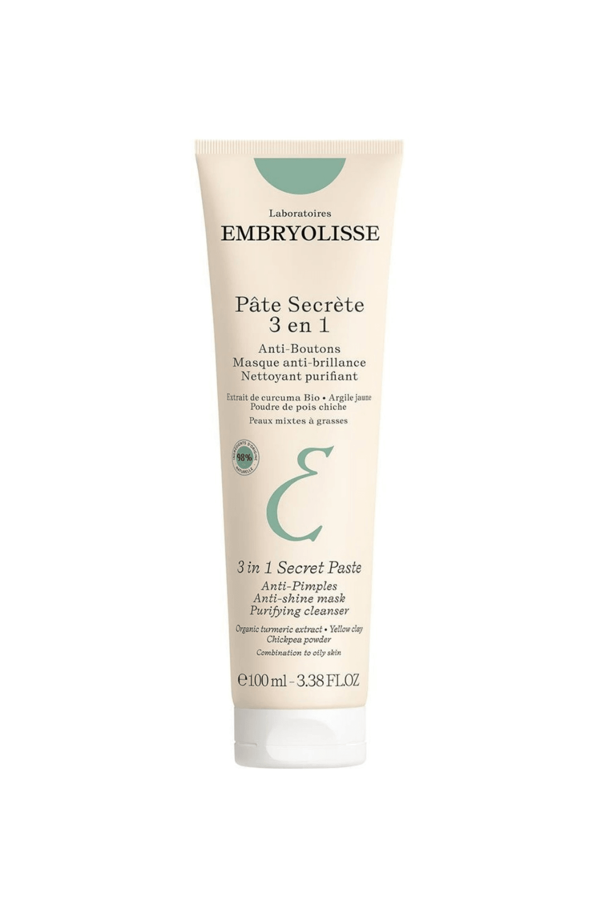 Embryolisse 3 in 1 Secret Paste (Karma ve Yağlı Ciltler için Maske ve Temizleyici) 100 ml