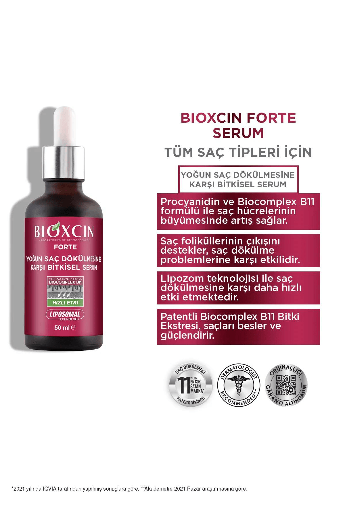 Bioxcin Forte Serum (Yoğun Saç Dökülmelerine Karşı) 3x50 ml