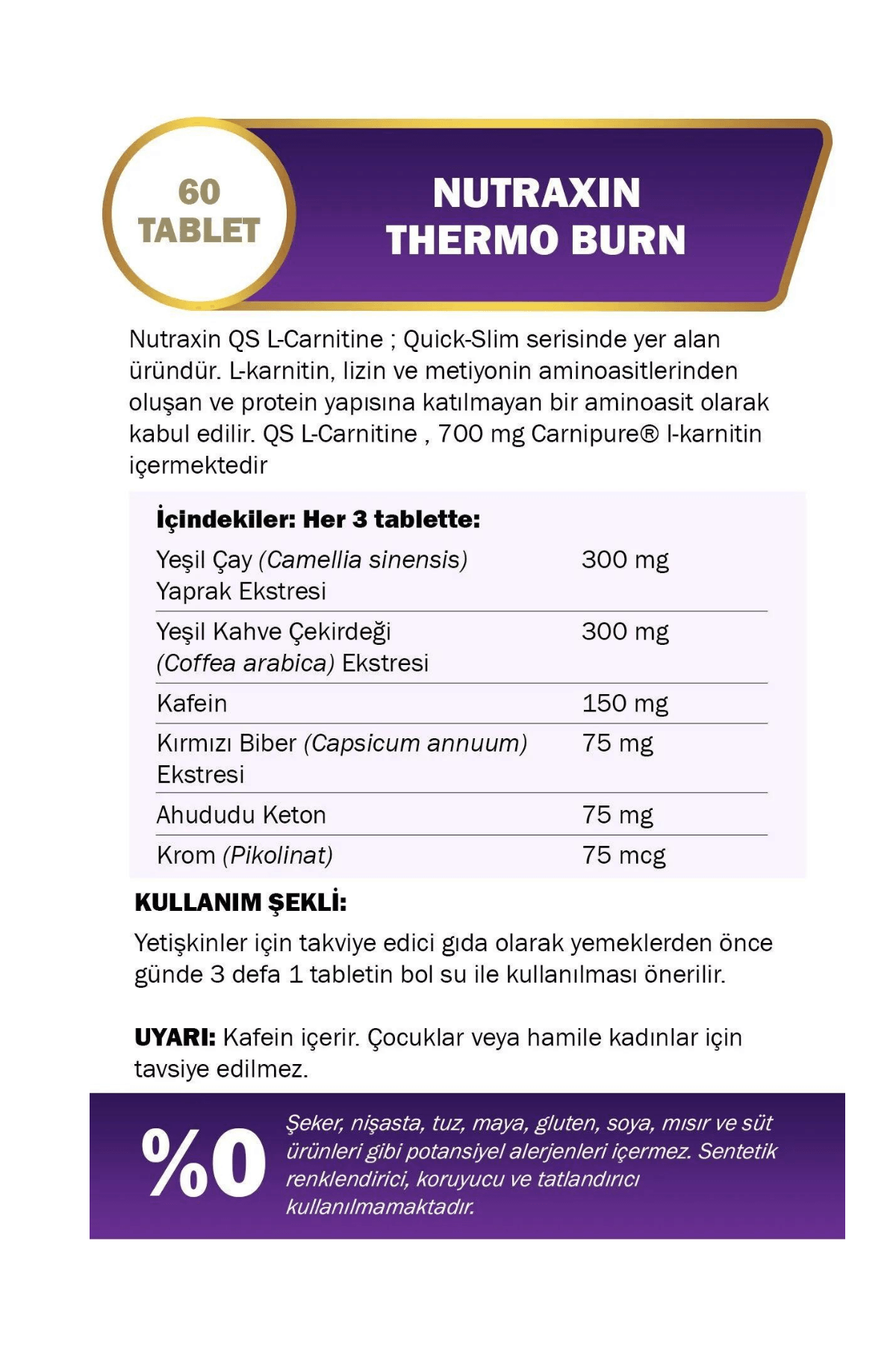 Nutraxin Quick-Slim Thermo Burn 60 Tablet