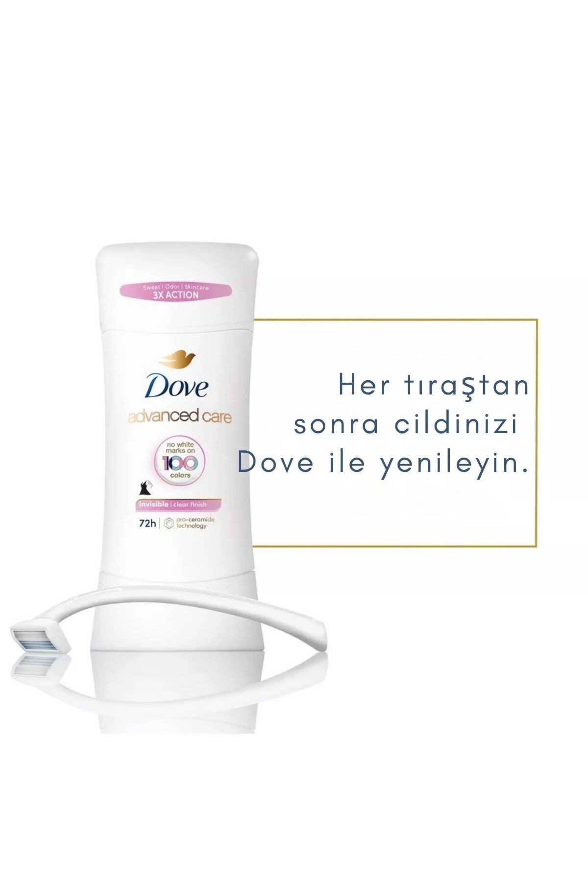 Dove Advanced Care İnvisible Clear Finish  Antiperspirant (Kadın) 48hr Deodorant 2.6oz 74gr