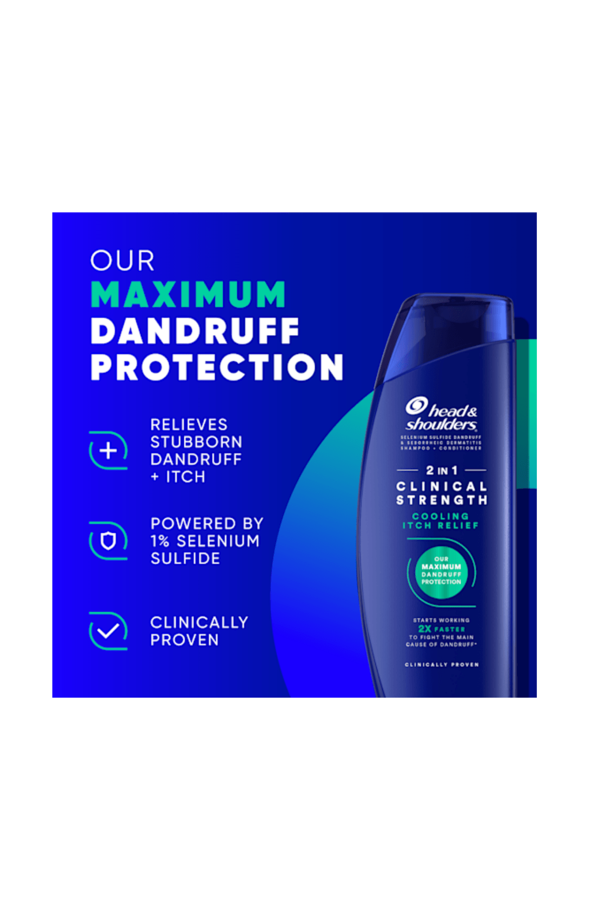 Head & Shoulders 2 ın 1 Clınıcal Strength Coolıng Itc Relıef (Kaşıntı Giderici 2'si 1 Arada, İnatçı Kepek) Şampuanı 13.5 Oz 400ml