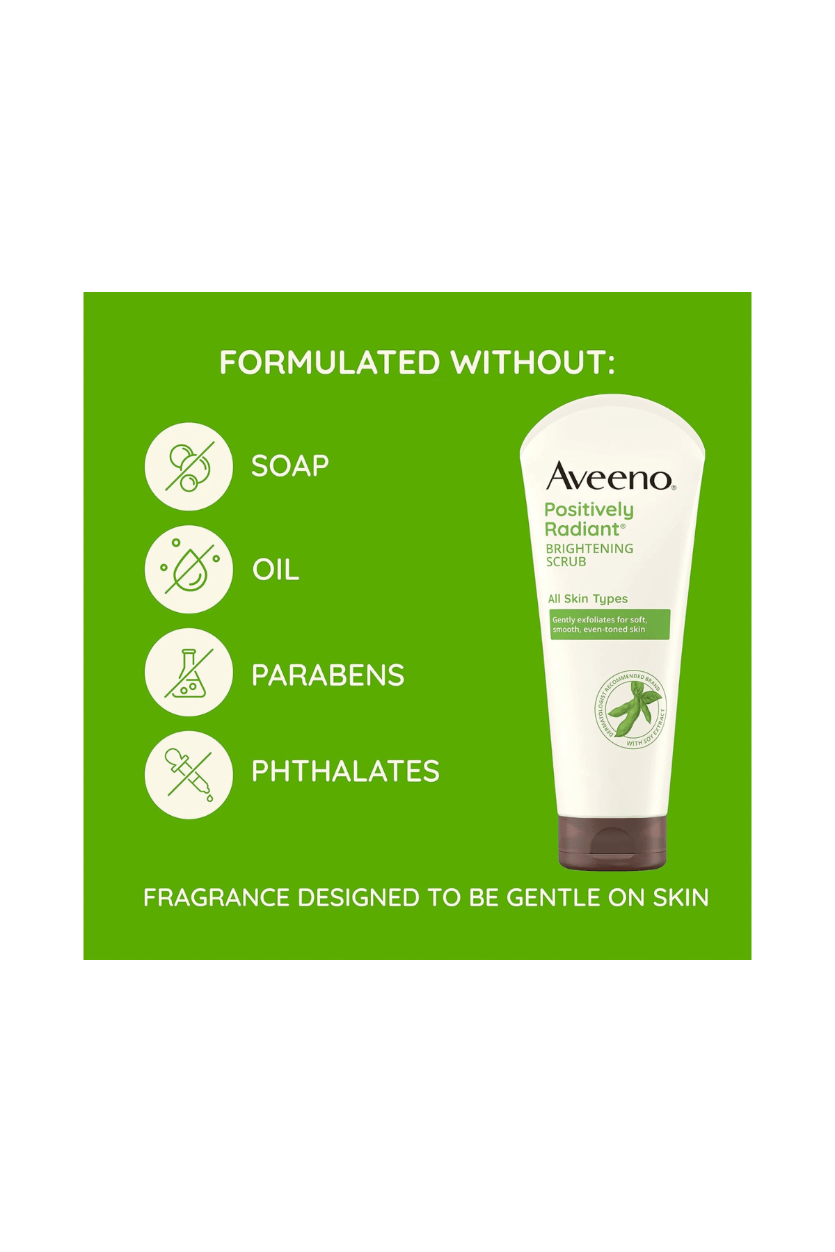 AVEENO Positively Radiant Cilt Aydınlatıcı Peeling Günlük Yüz Peelingi Nem Zengini Soya Özü 7.0 oz 198gr