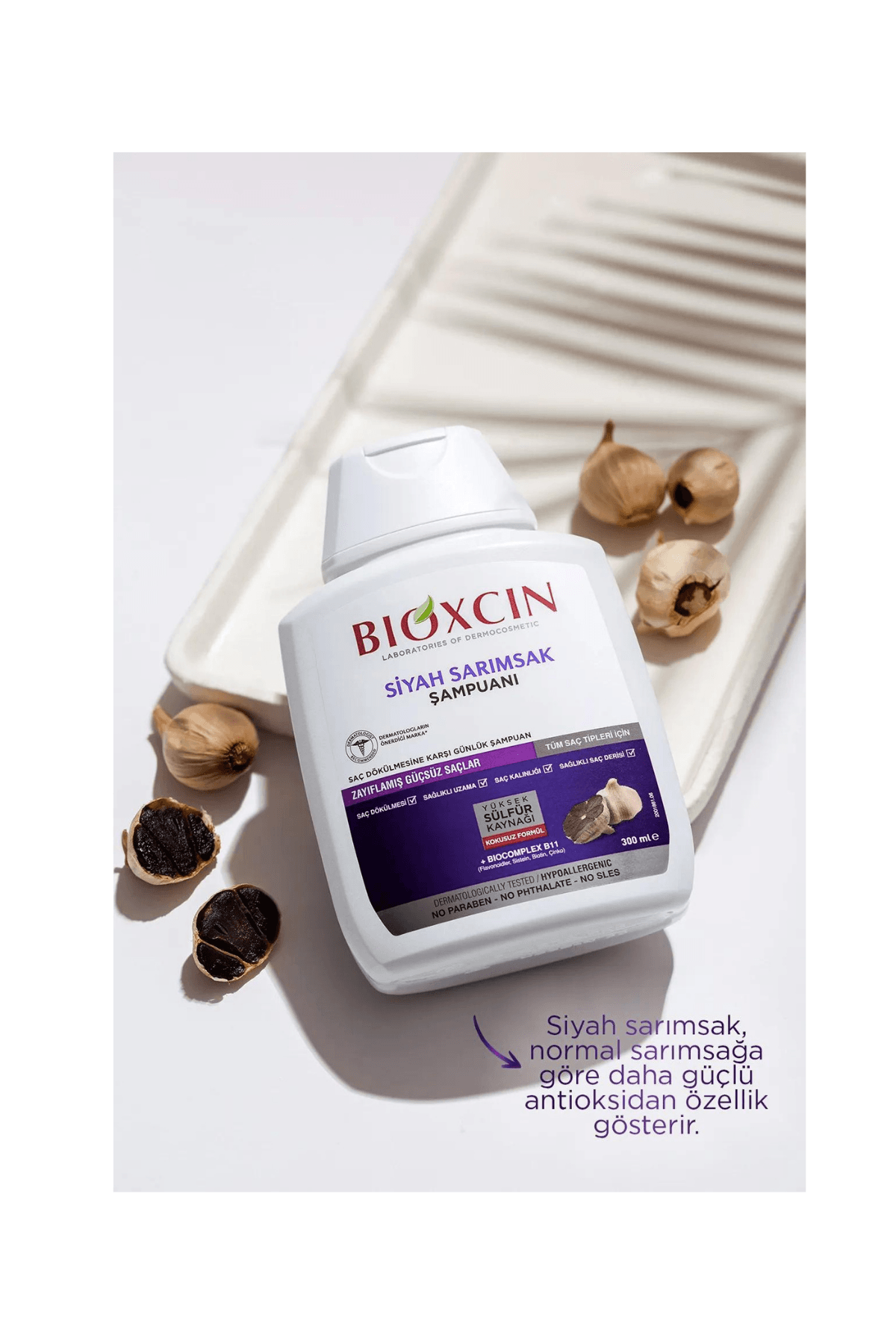 Bioxcin Saç Dökülmesine Karşı Siyah Sarımsak Şampuanı 300 ml | 3 al 2 öde