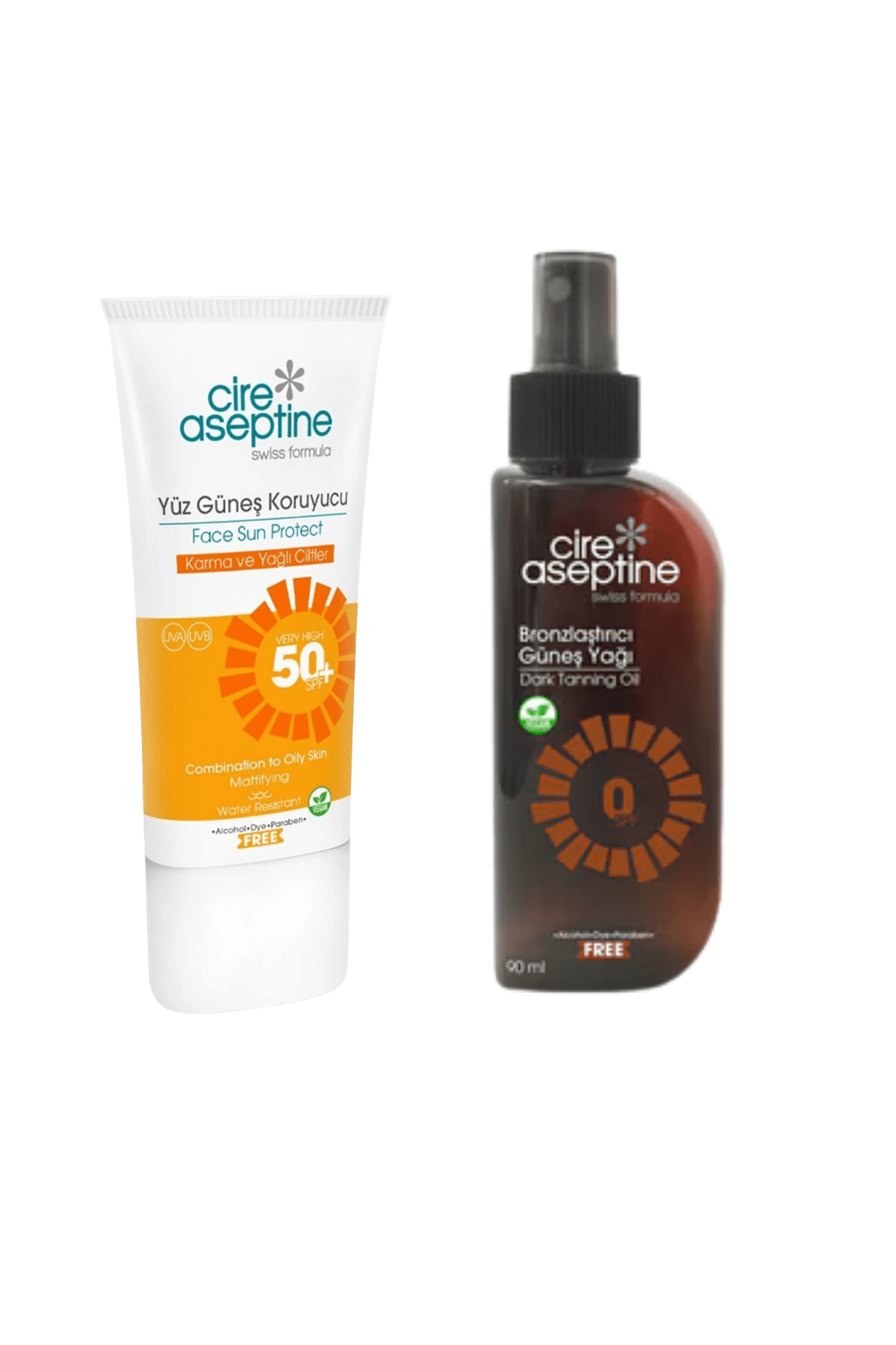 Cireaseptine Güneş Kremi 50SPF Karma Yağlı 50ml+Brozlaştırıcı Güneş Yağı 90ml