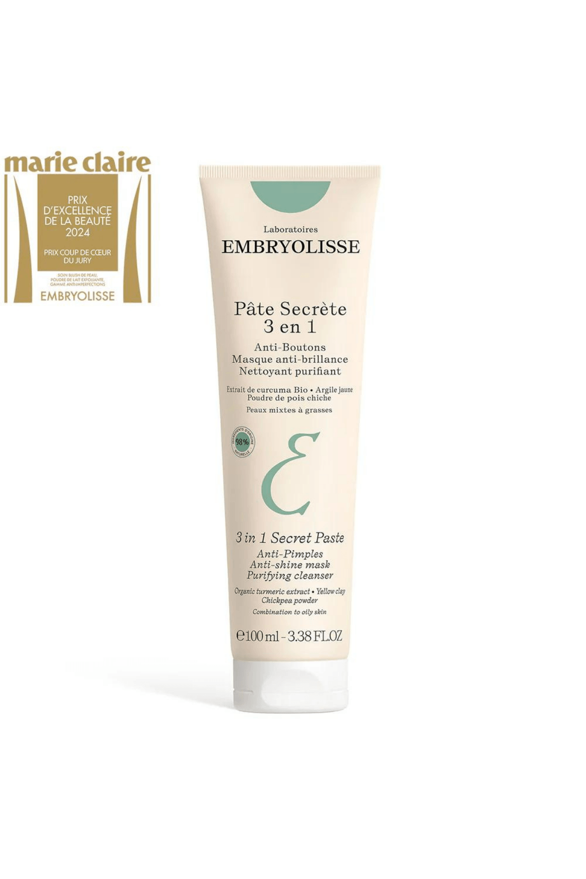 Embryolisse 3 in 1 Secret Paste (Karma ve Yağlı Ciltler için Maske ve Temizleyici) 100 ml