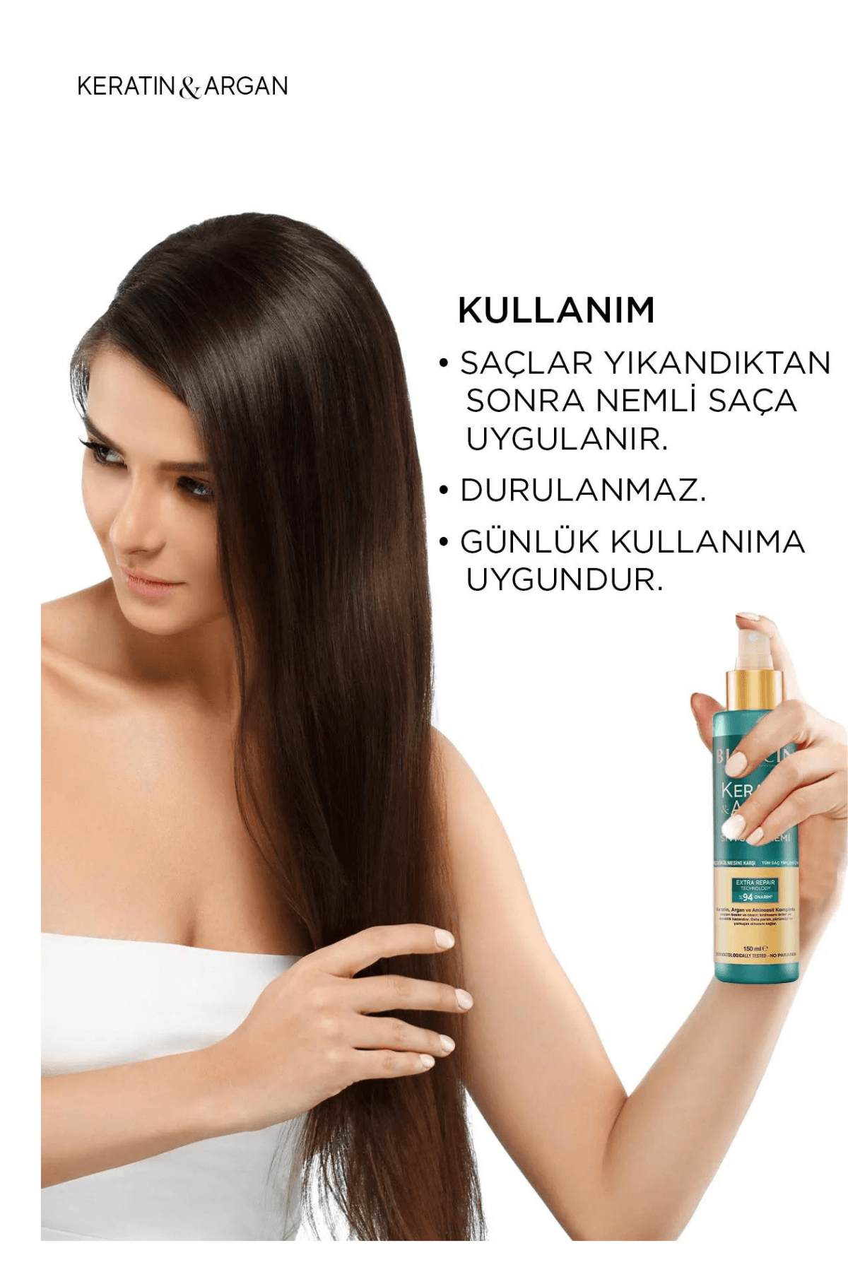 Bioxcin Keratin ve Argan Onarıcı Sıvı Saç Kremi 150 ml