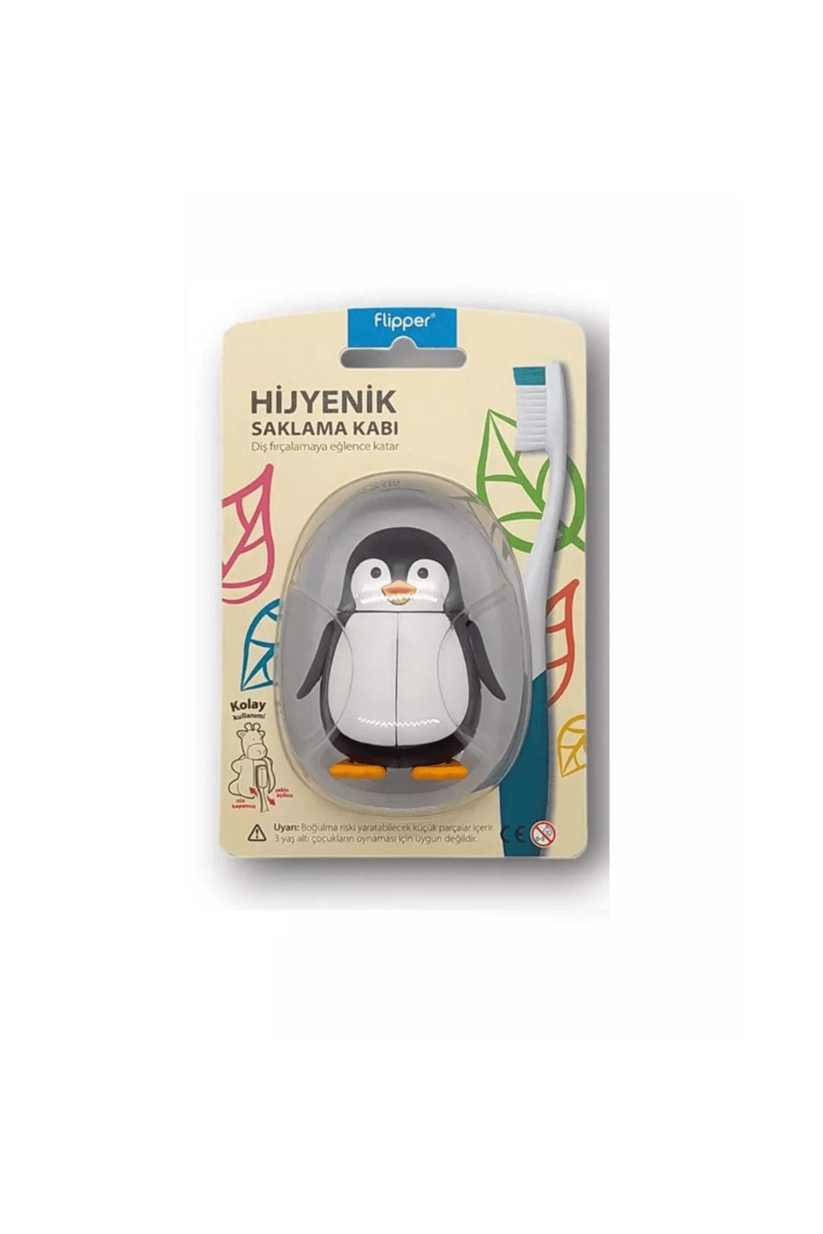 Flipper Penguen Diş Fırçası Kabı (3 yaş üstü)