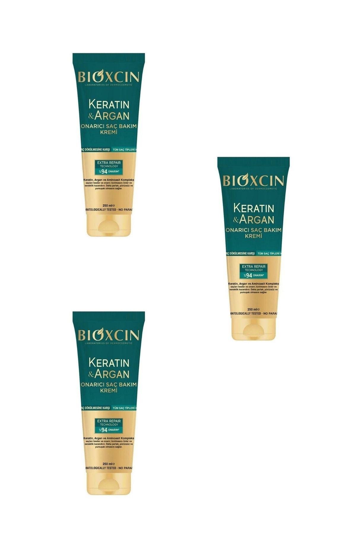 Bioxcin Keratin ve Argan Onarıcı Saç Bakım Kremi 250 ml x 3 Adet