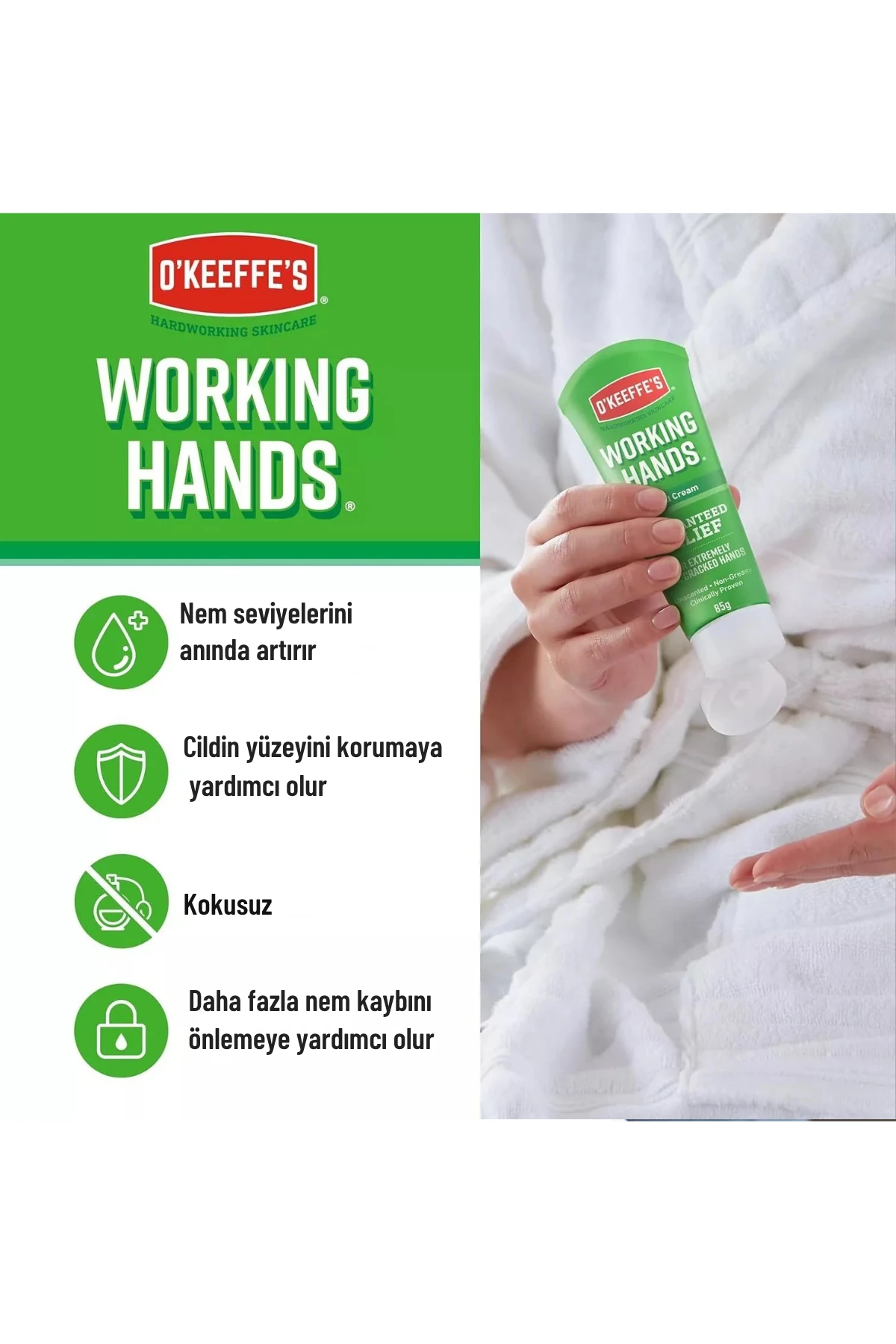O'Keeffe's Working Hands Hand Cream (Kuru ve Çatlak Eller İçin El Kremi) 58ml