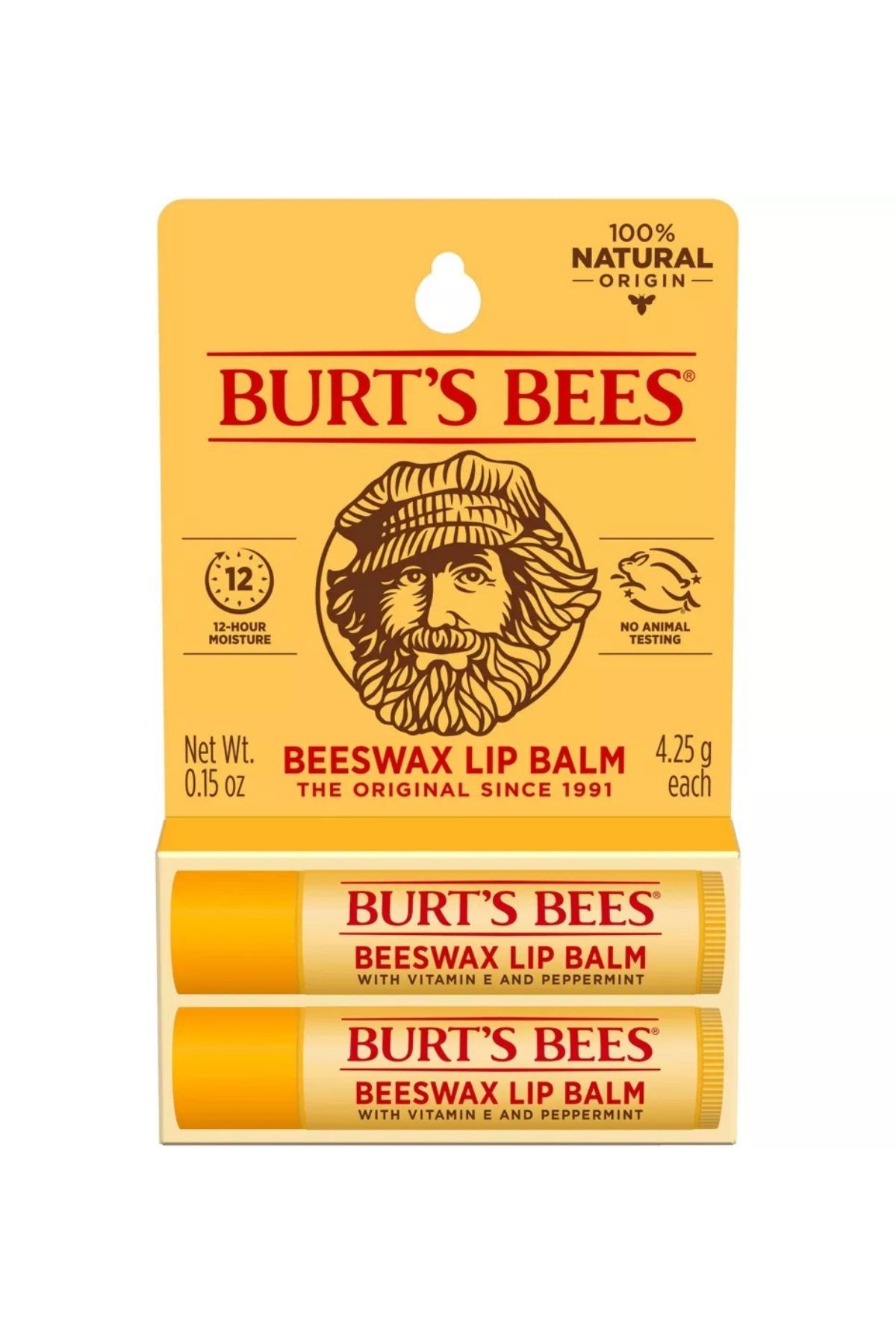 Burt's Bees Dudak Balsamı - Balmumu - 2'li Paket/0,30oz