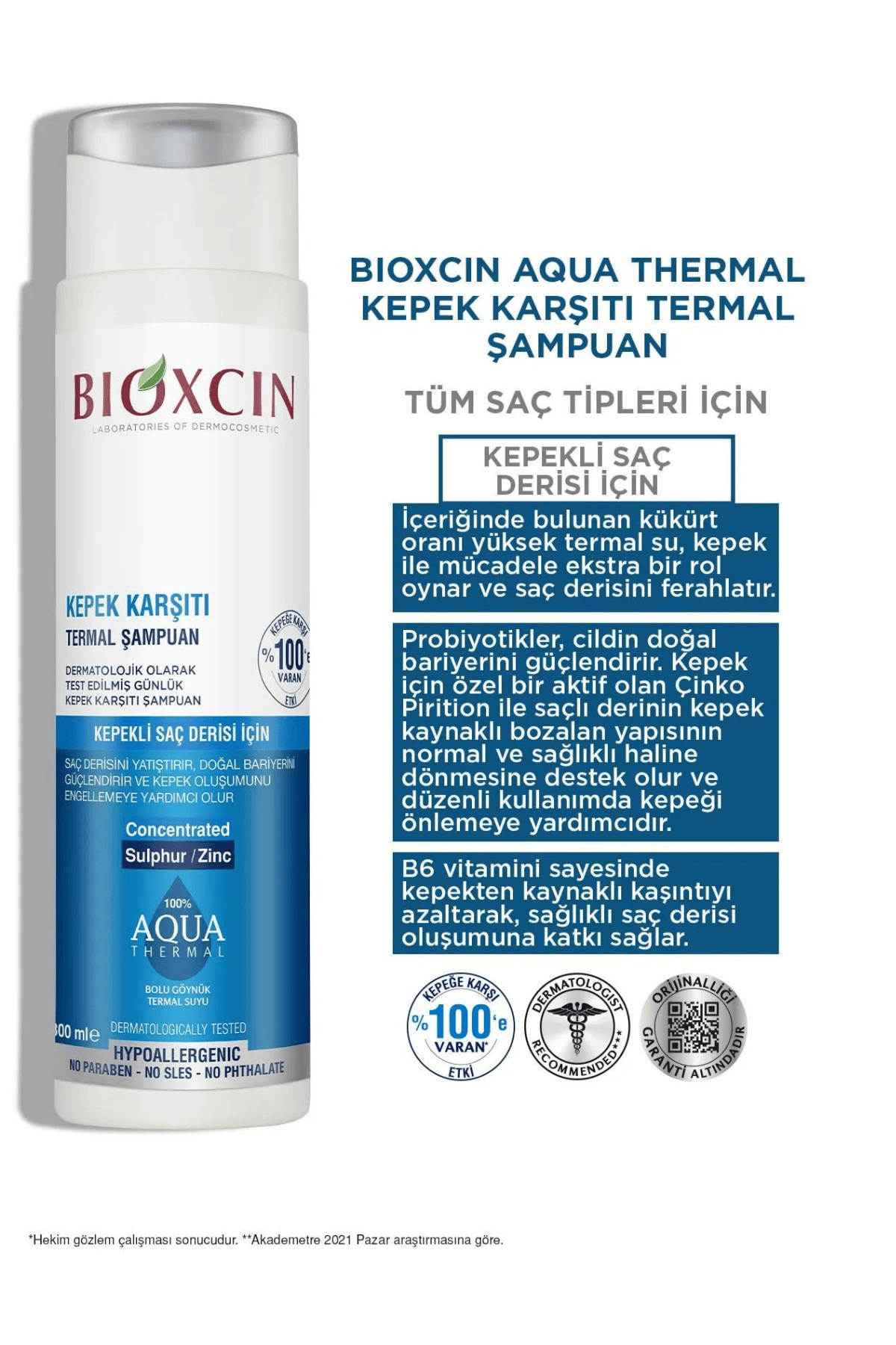 Bioxcin Aqua Thermal Kepek Karşıtı Şampuan 300 ml