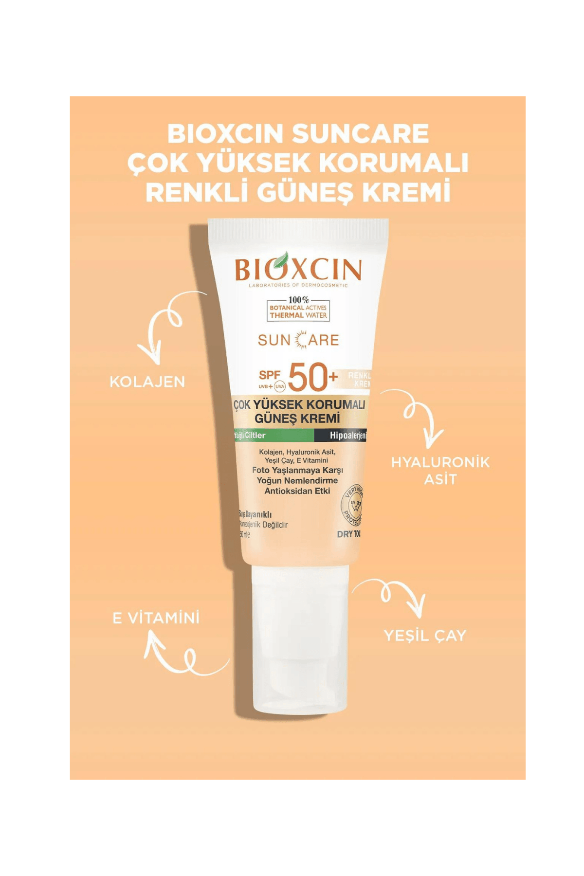 Bioxcin Sun Care Yağlı Ciltler İçin Renkli Güneş Kremi (SPF 50) 50ml