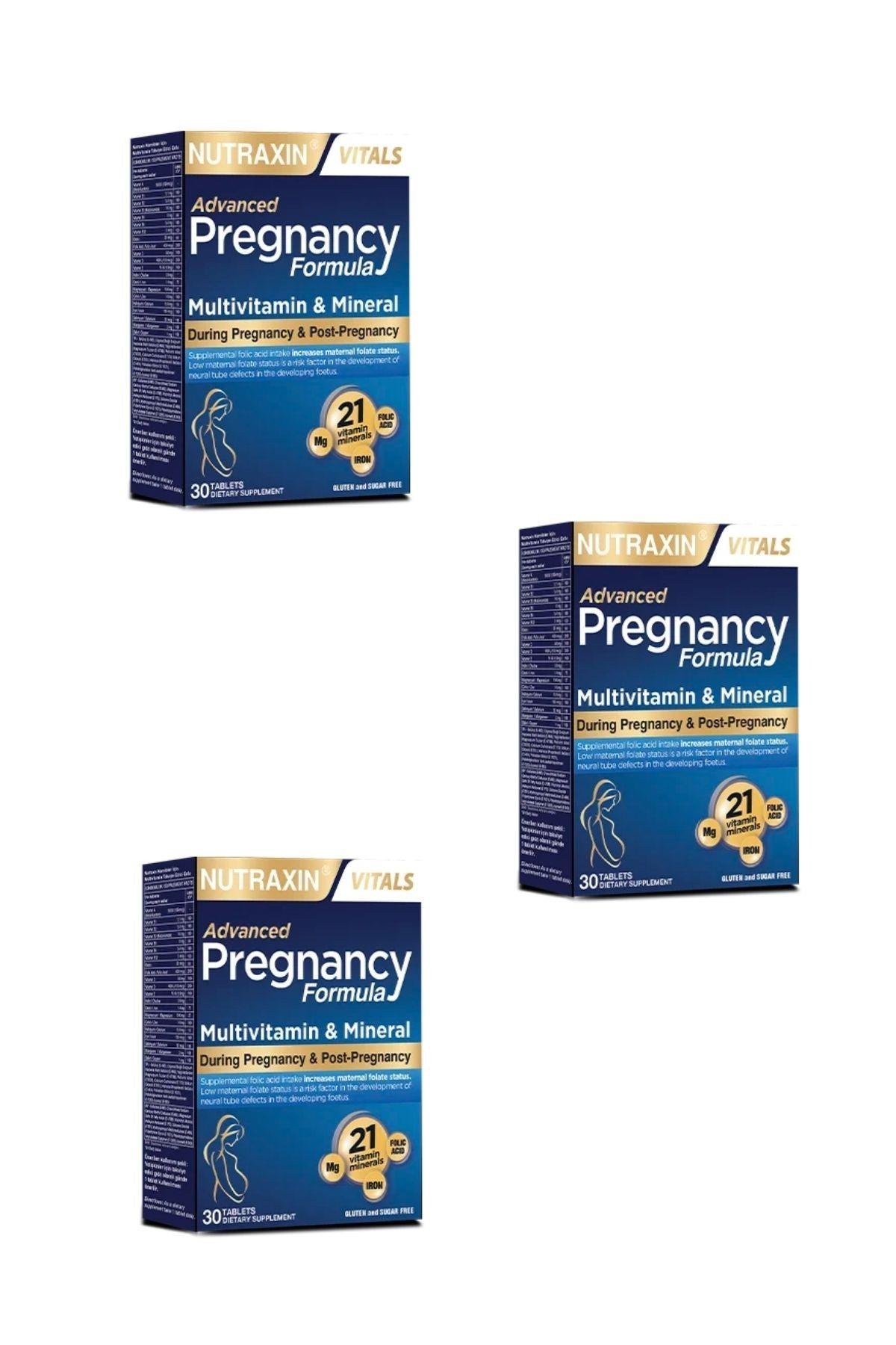 Nutraxin Pregnancy Formula Hamileler İçin (A ve B Vitamini) 30 Tablet x3 Adet