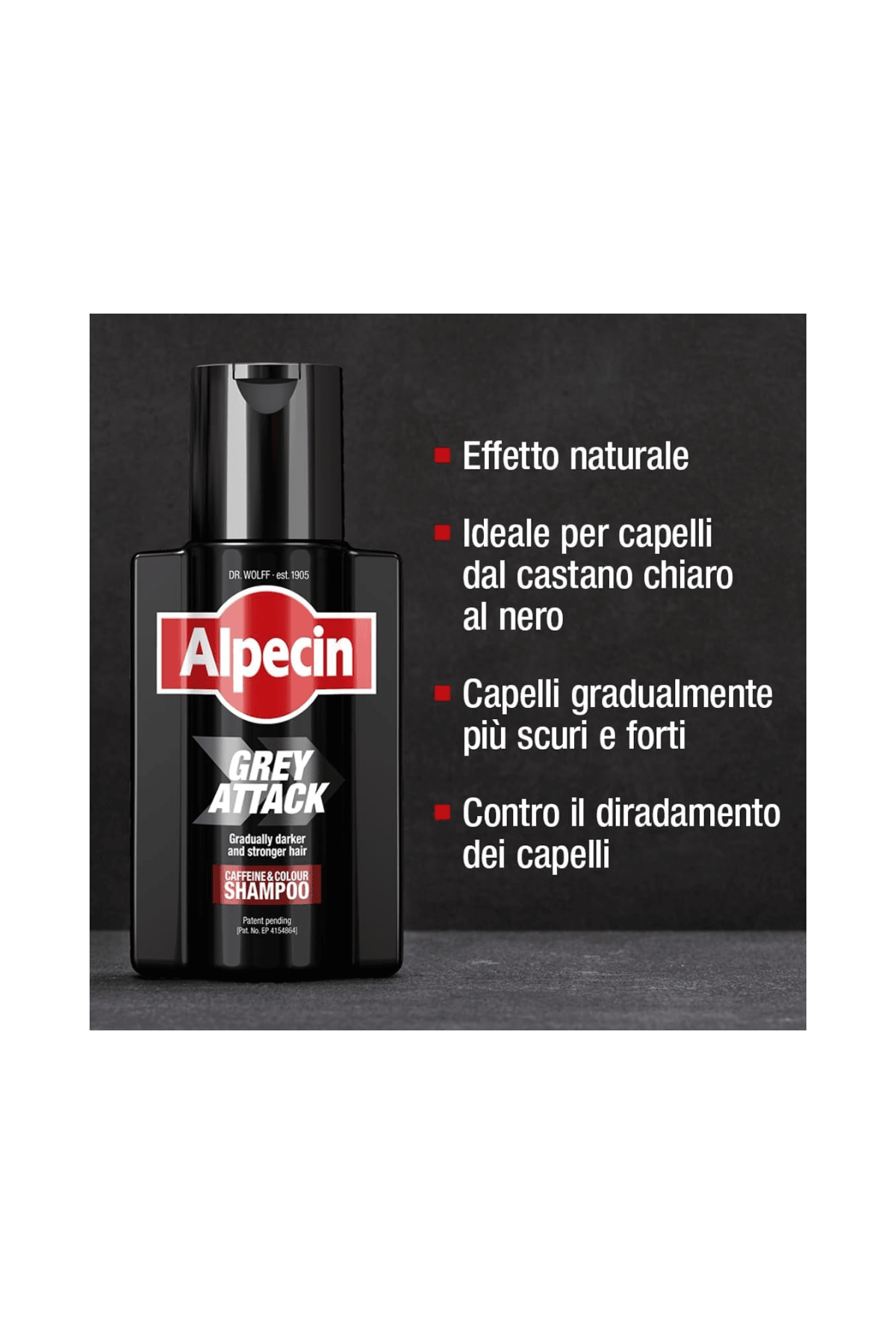 Alpecin Grey Attack Caffeine & Colour (Daha Az Gri İçin Doğal Görünüm) Kademeli Saç Koyulaştırma Şampuanı 200ml
