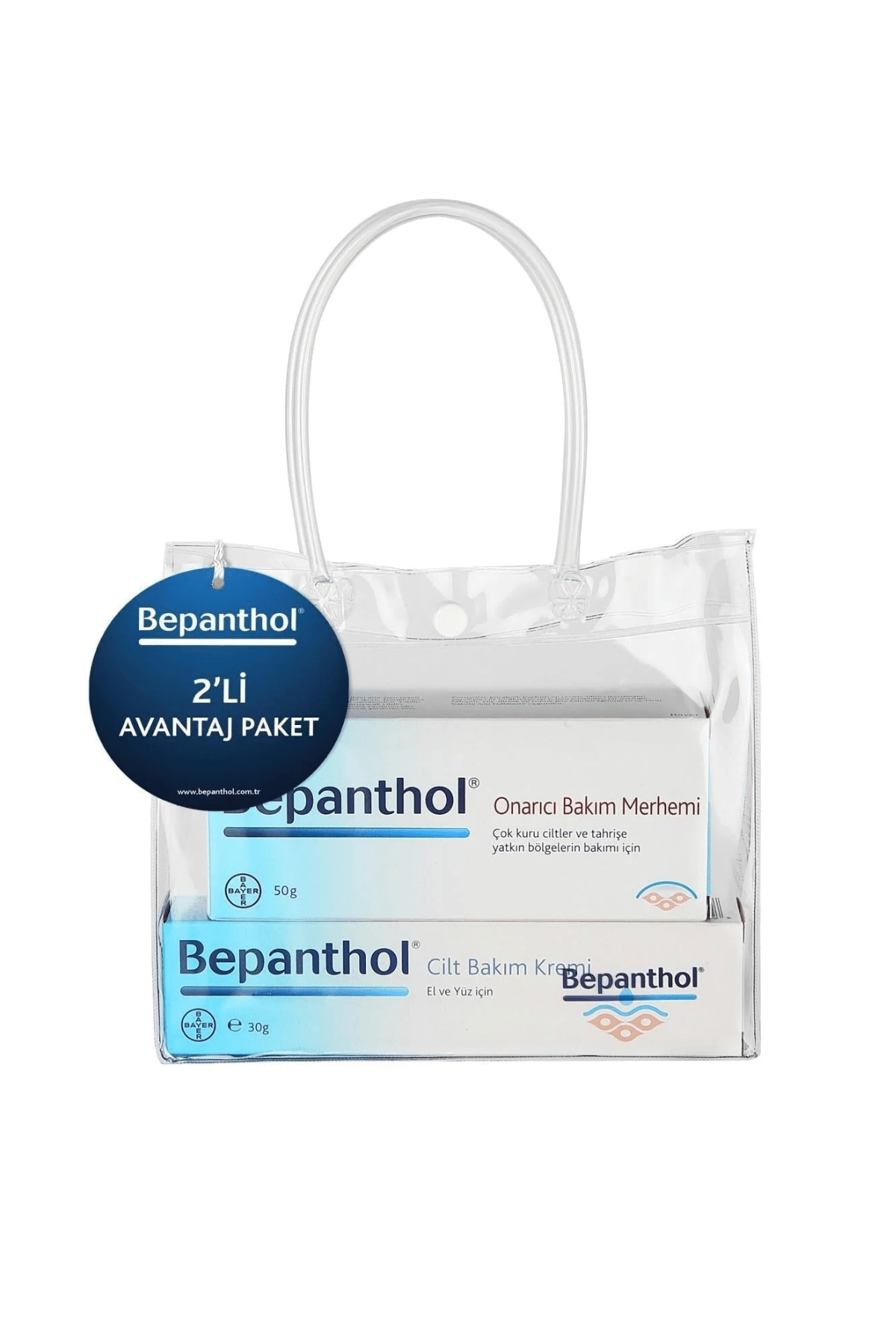 Bepanthol Onarıcı Bakım Merhemi 50 gr + Bepanthol Cilt Bakım Kremi 30 gr