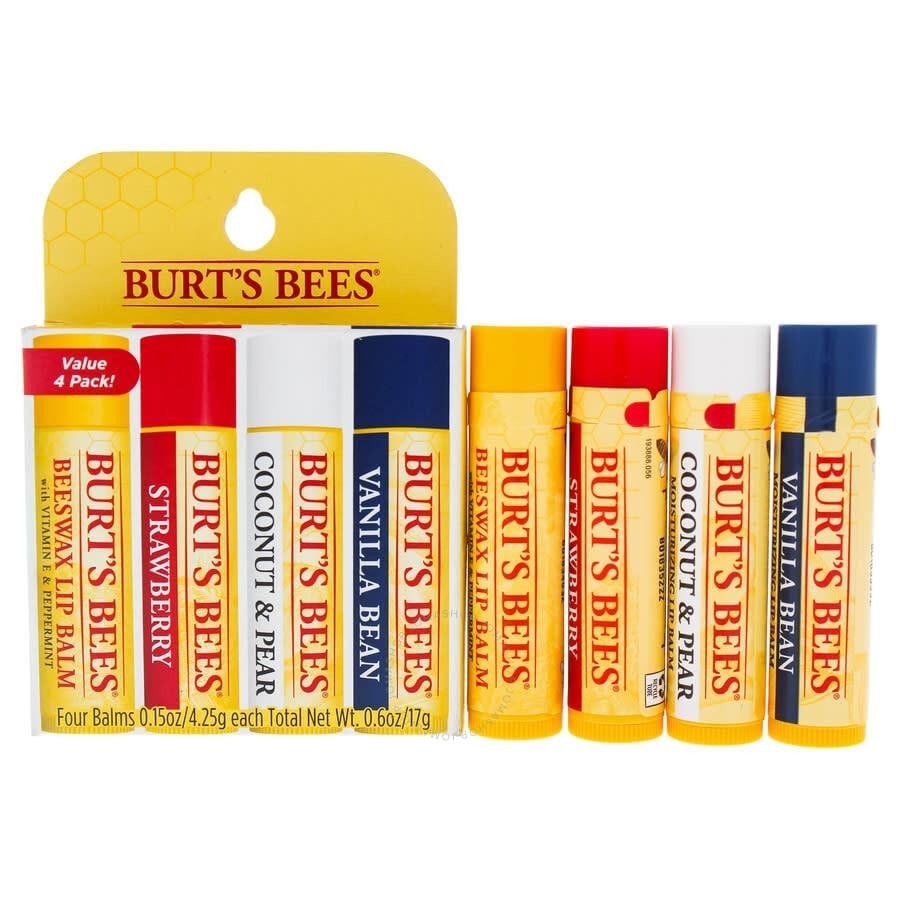 Burt's Bees Best Of (Balmumlu-Çilekli-Armut ve Hindistan Cevizli-Vanilyalı) 4'lü Dudak Balmı 0.15 oz 4.25 gr