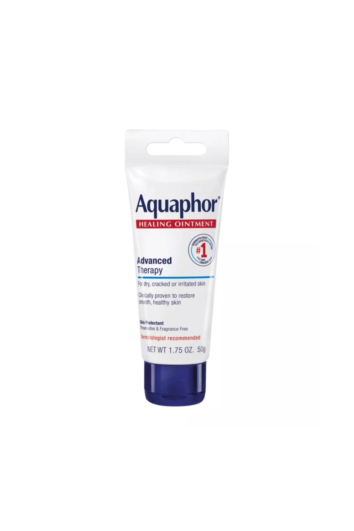 Aquaphor Healing Ointment Advanced Therapy (Aşırı Kuru Cilt, Çatlamış Dudaklar, Çatlamış El ve Ayaklar, Kesik ve Yanıklar, Cilt Tahrişini Korur)  Merhem İleri Terapi Cilt Koruyucu 1.75 OZ 50gr