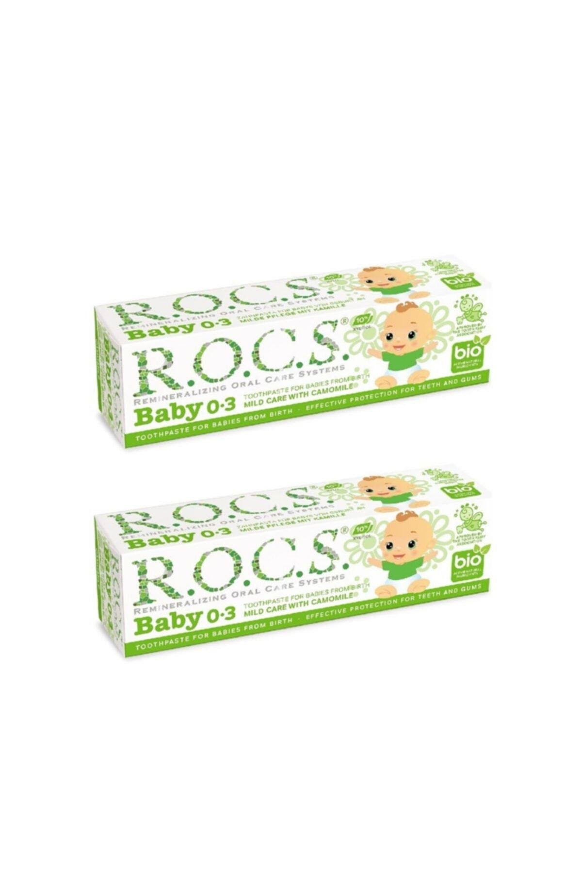 Rocs Baby 0-3 Yaş Diş Macunu Florürsüz (yutulabilir) – Papatya Özlü 35ml (2 Adet)