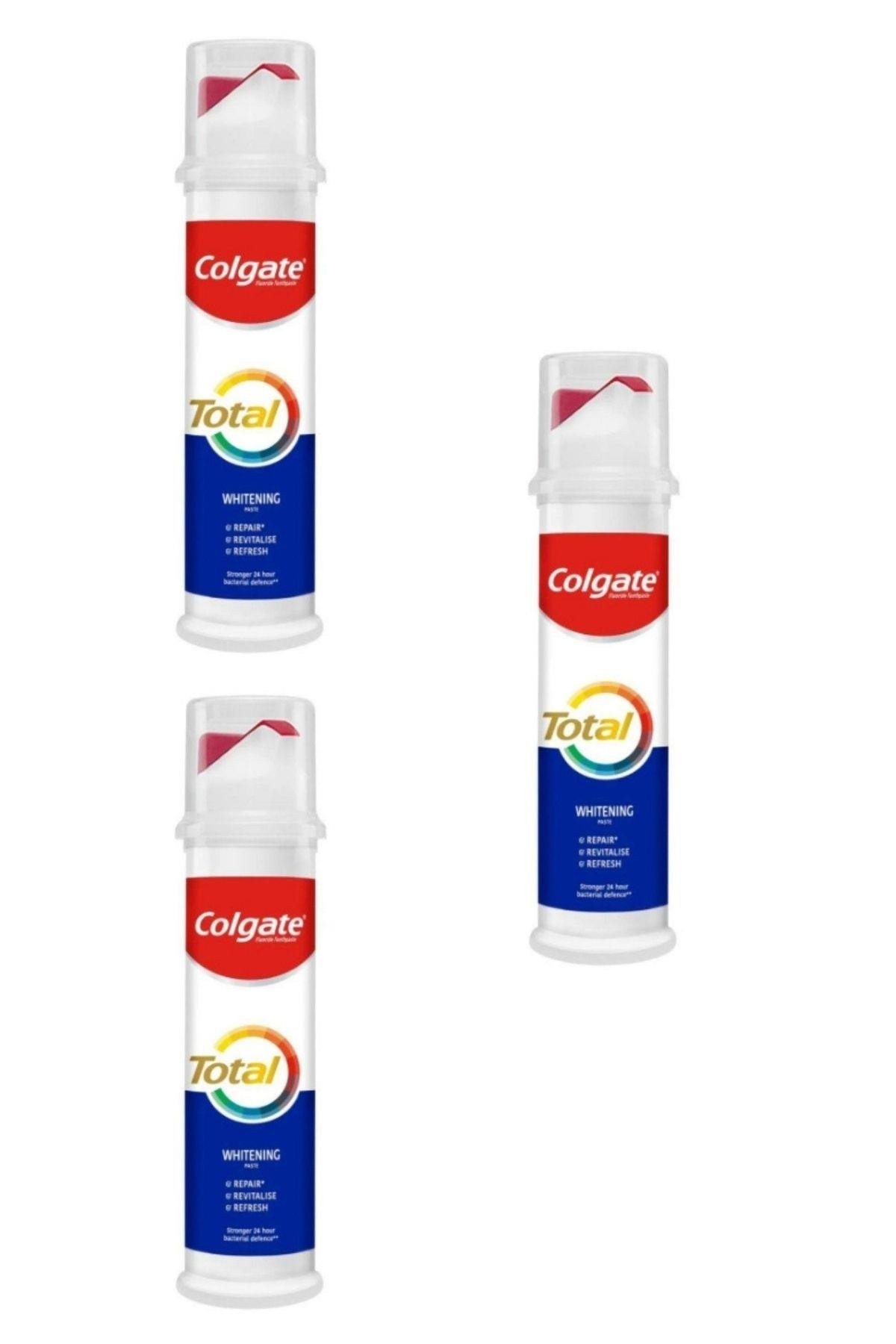 Colgate Toothpaste Total Advanced Whitening Pump (Beyazlatıcı) Diş Macunu 100ml x 3 Adet