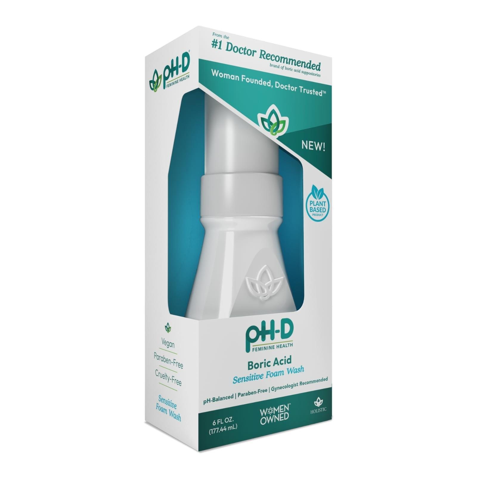 pH-D Feminine Health Borik Asit (Doktorların 1 numarası)  Hassas Yıkama Köpüğü 6 fl oz 177.44 ml