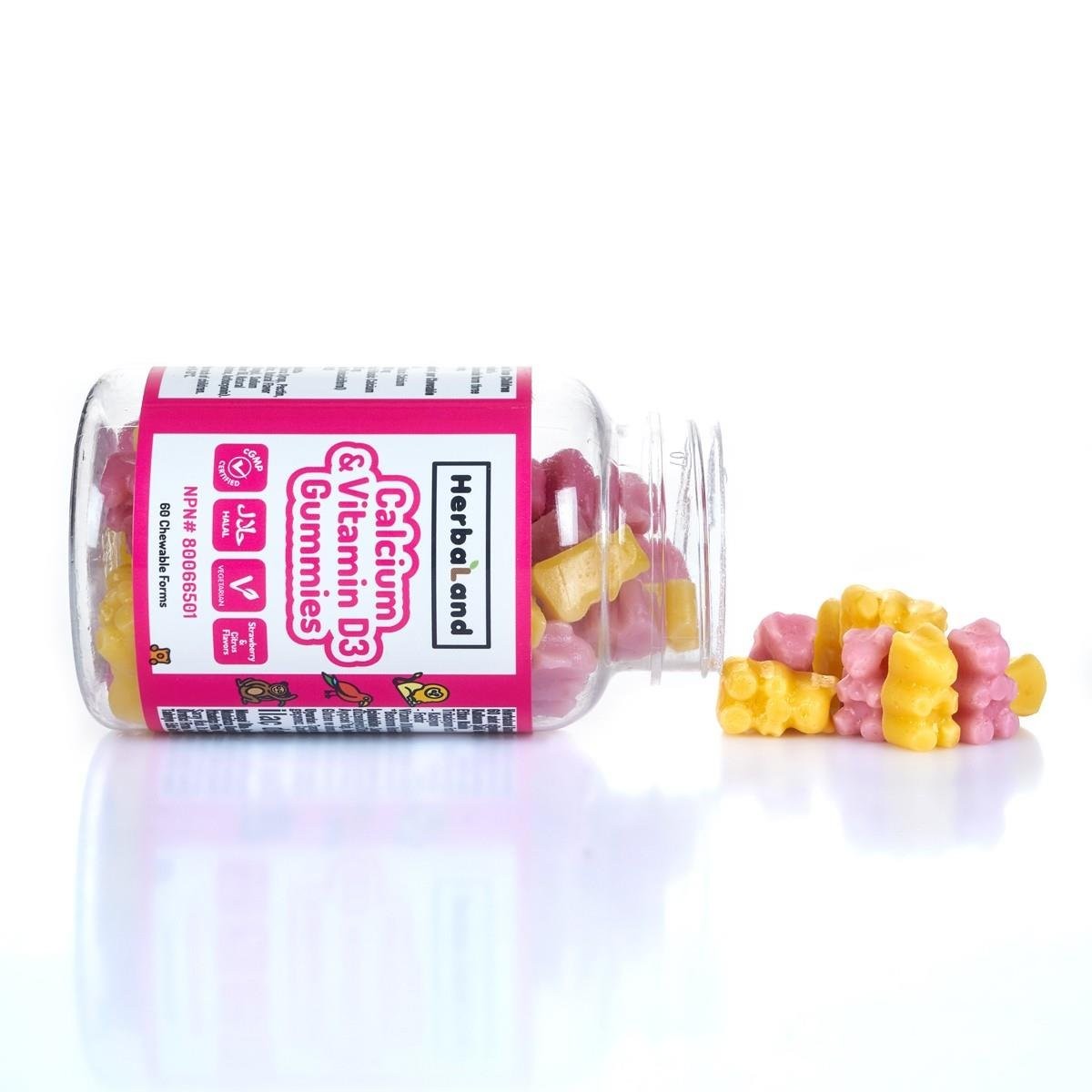 Herbaland Kids Calcium with Vitamin D3 (Çiğnenebilir Form) 60 Adet