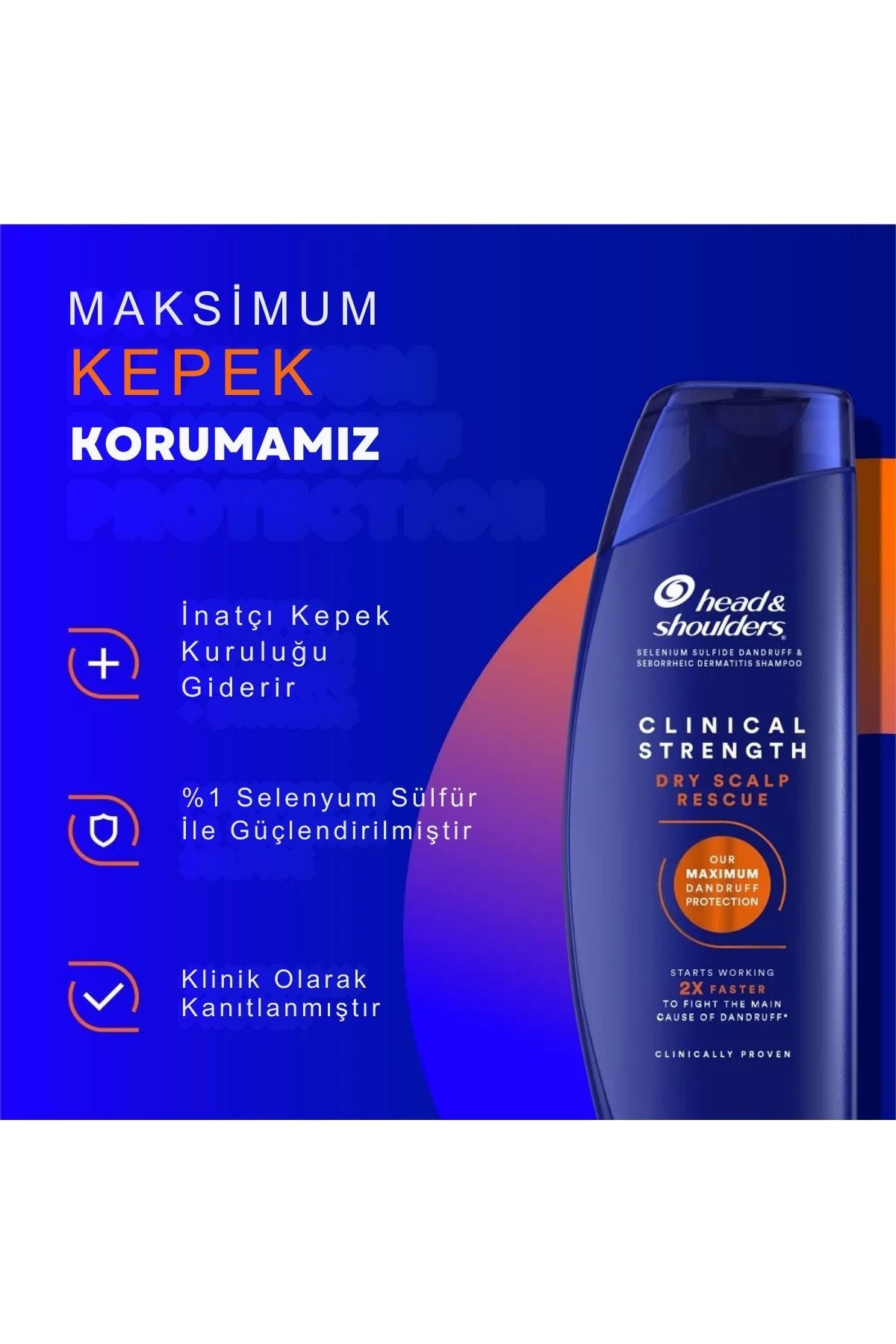 Head & Shoulders Clınıcal Strenght Dry Scalp Rescue (Kuru Saç Derisi, Kepek) Şampuanı 13.5 Oz 400ml