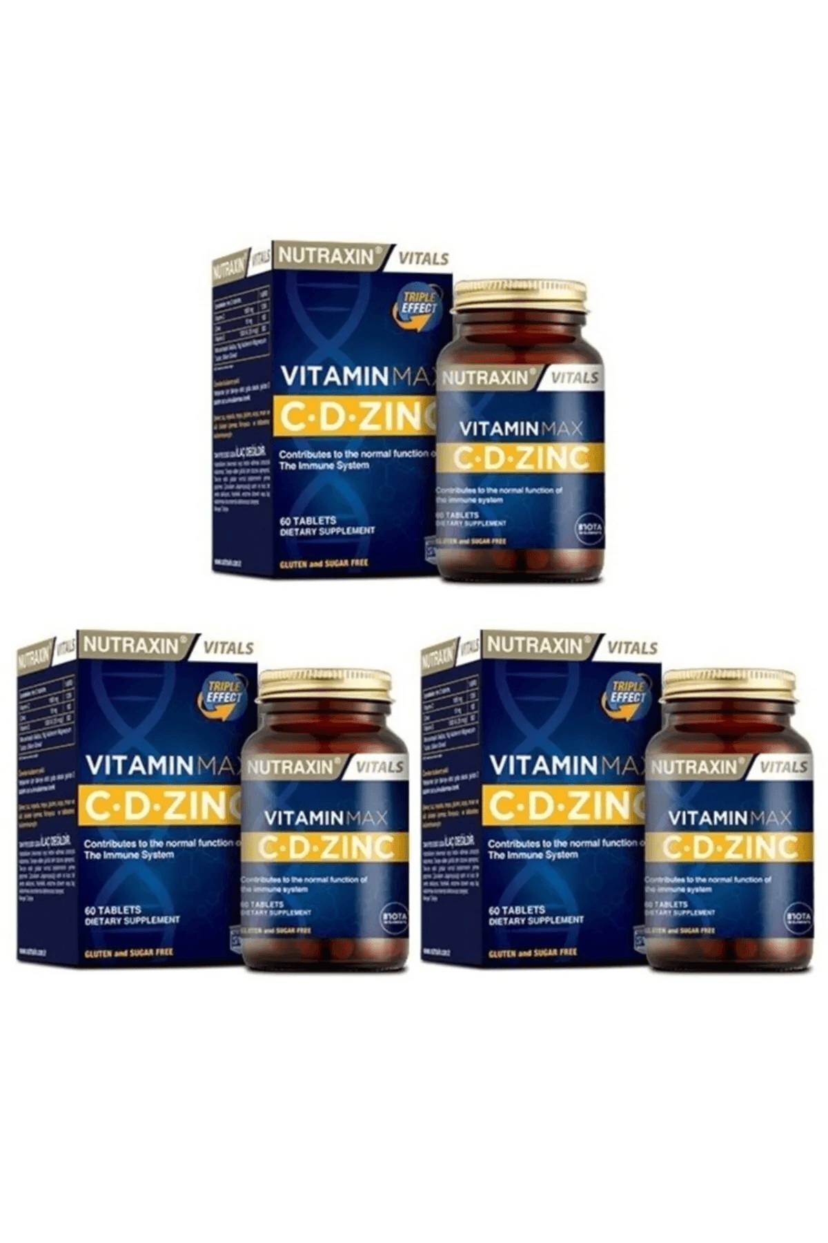 Nutraxin Vitamin Max C.D Çinko 60 Tablet * 3 Adet