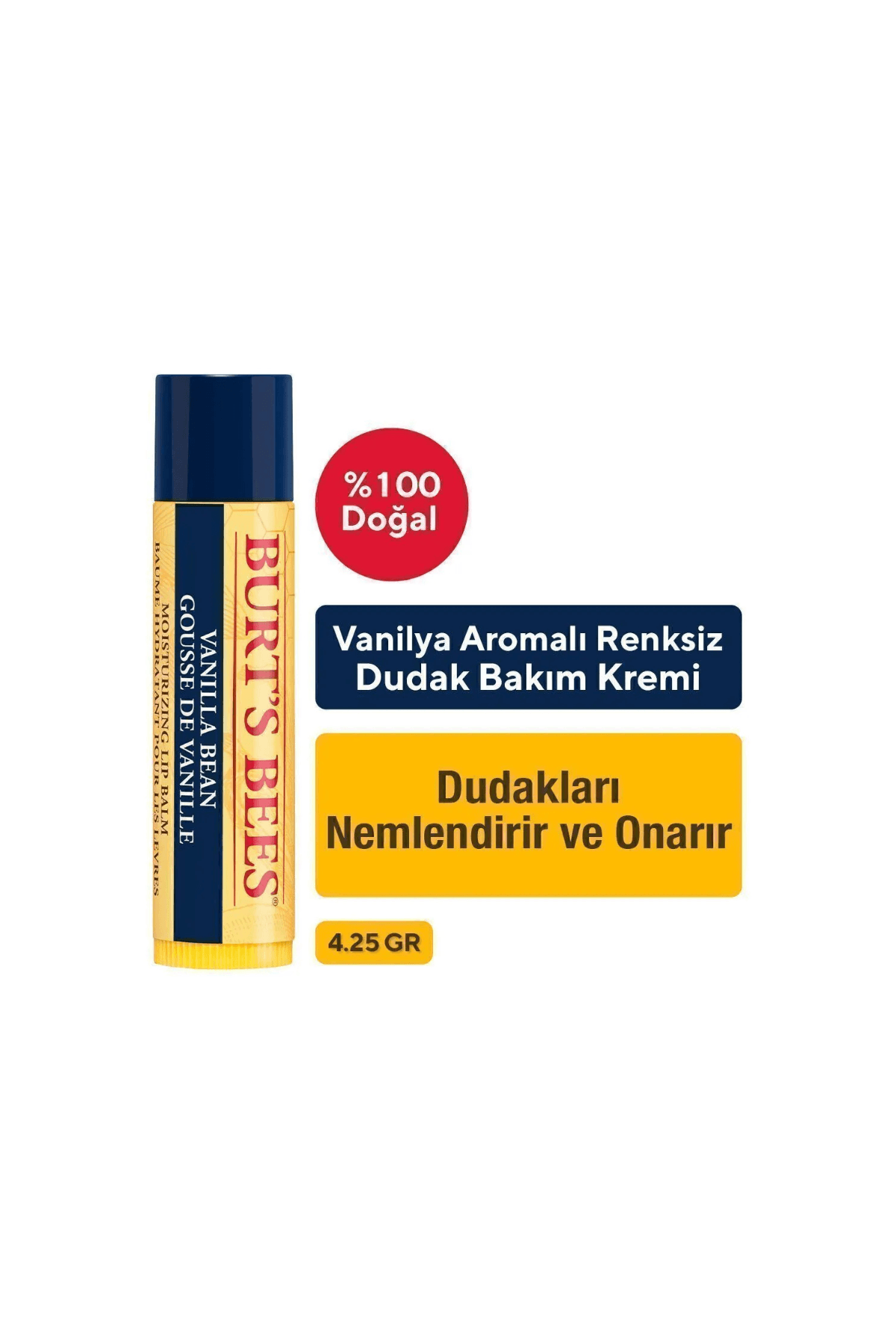 Burt's Bees Vanilla Bean Doğal Dudak Balsamı 4.25g